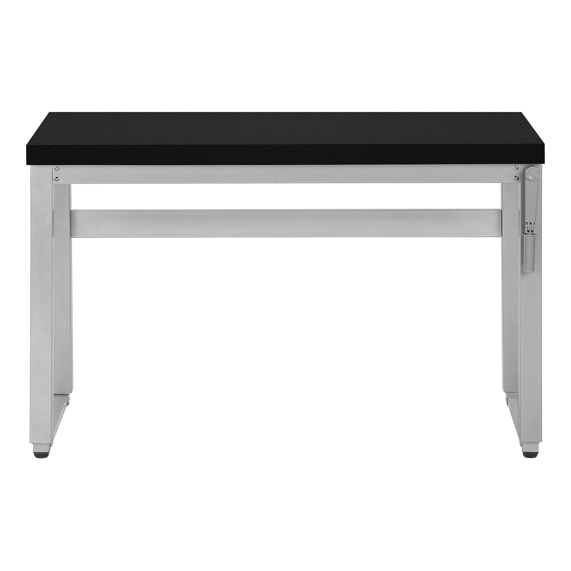 COMPUTER DESK - 48""L / BLACK / ADJ.HEIGHT/ SILVER METAL
