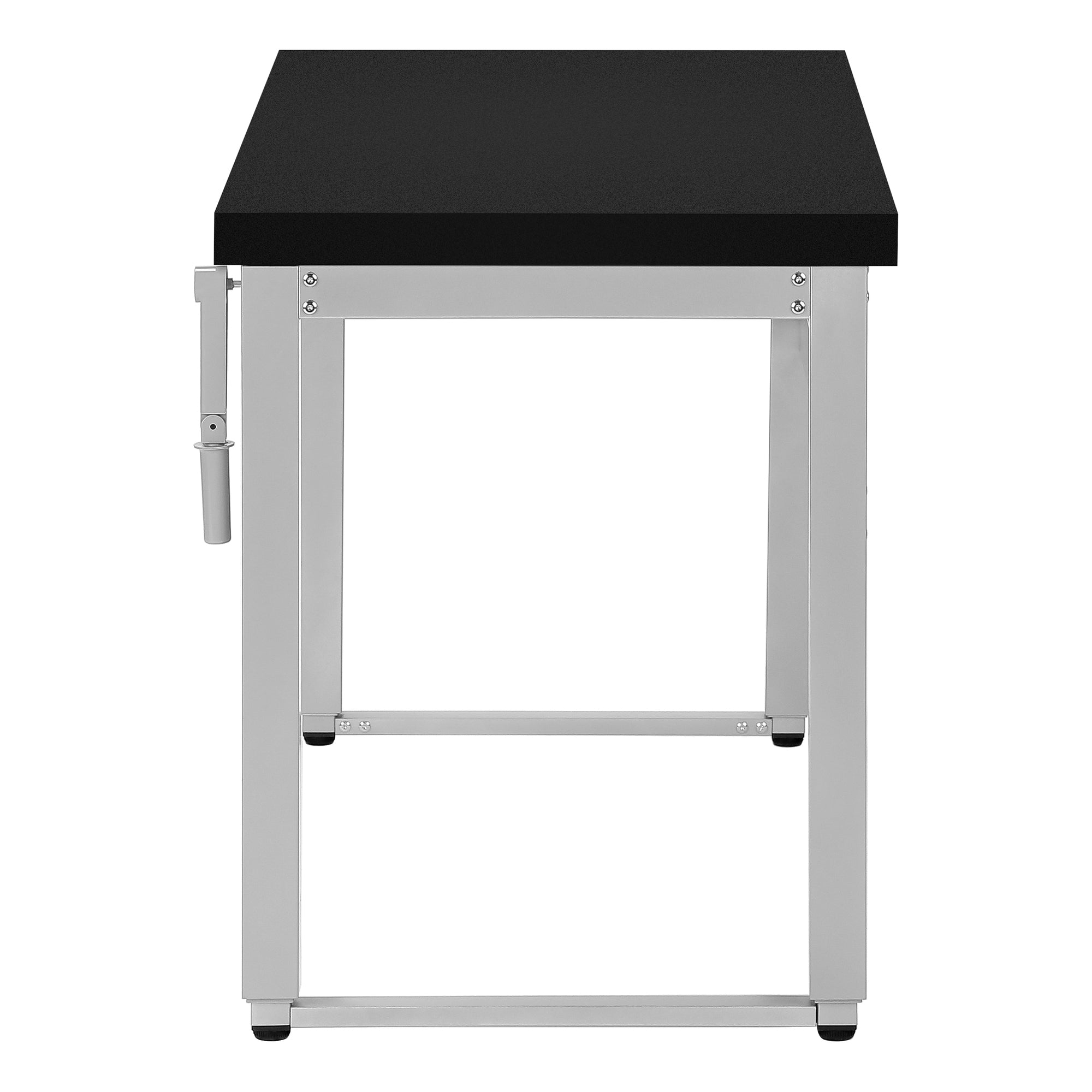 COMPUTER DESK - 48""L / BLACK / ADJ.HEIGHT/ SILVER METAL