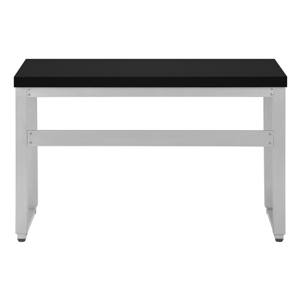 COMPUTER DESK - 48""L / BLACK / ADJ.HEIGHT/ SILVER METAL