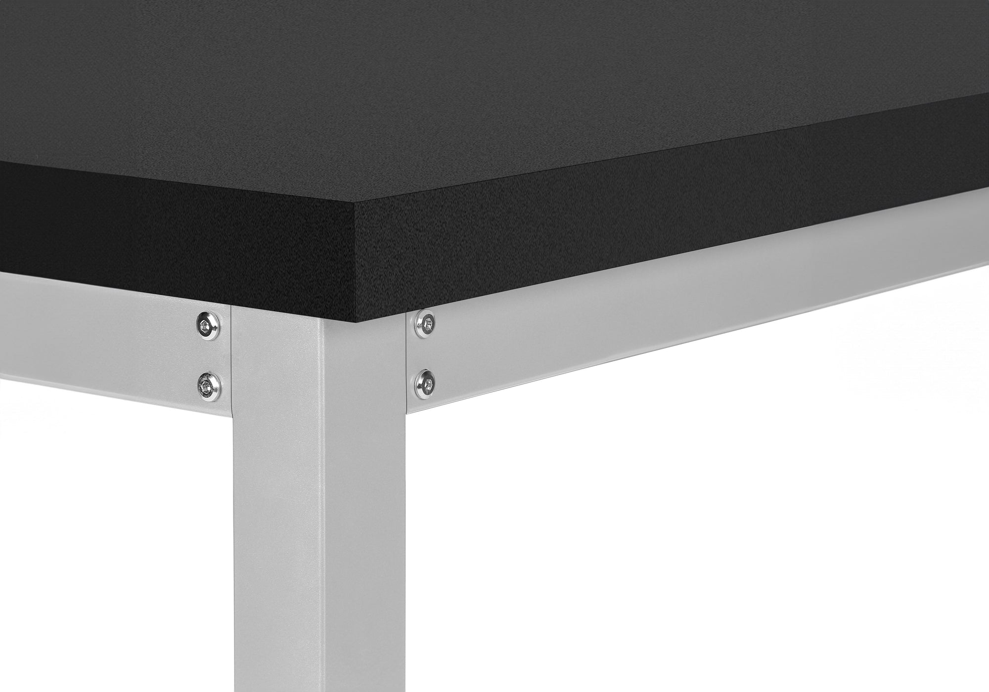 COMPUTER DESK - 48""L / BLACK / ADJ.HEIGHT/ SILVER METAL