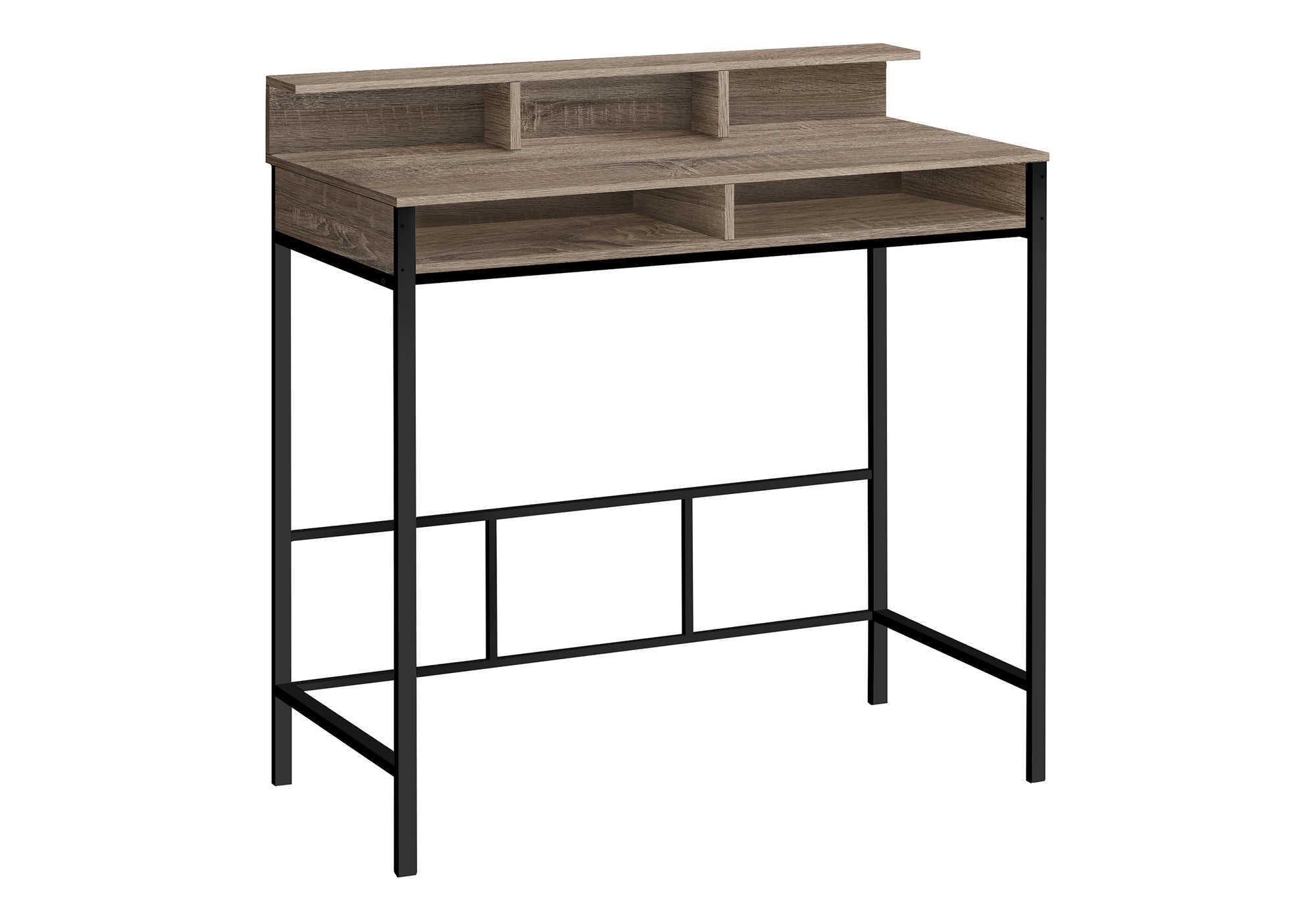 COMPUTER DESK - 48""L / DARK TAUPE / BLACK STANDING HEIGHT