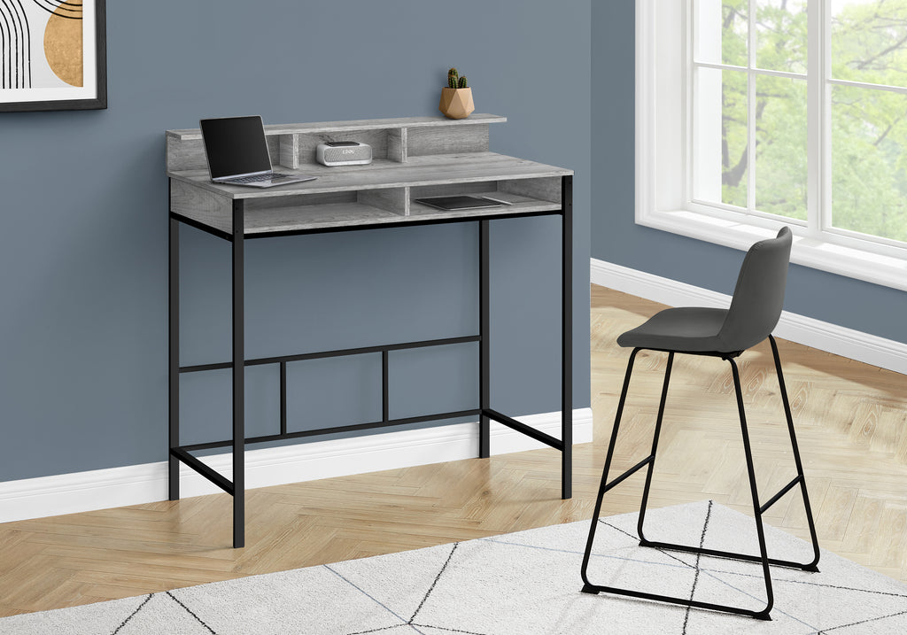 COMPUTER DESK - 48""L / GREY / BLACK STANDING HEIGHT
