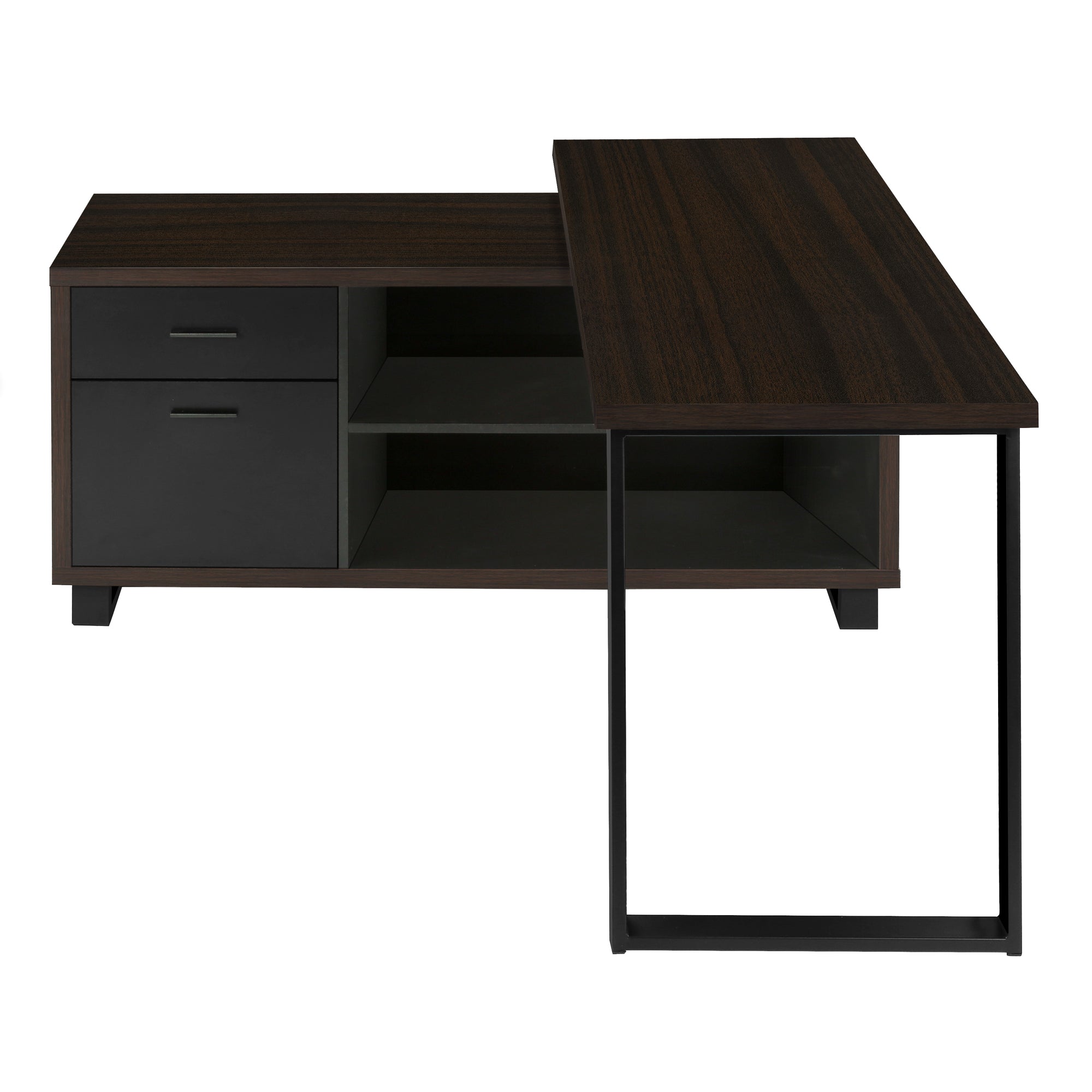 COMPUTER DESK - 72""L ESPRESSO / BLACK EXECUTIVE CORNER