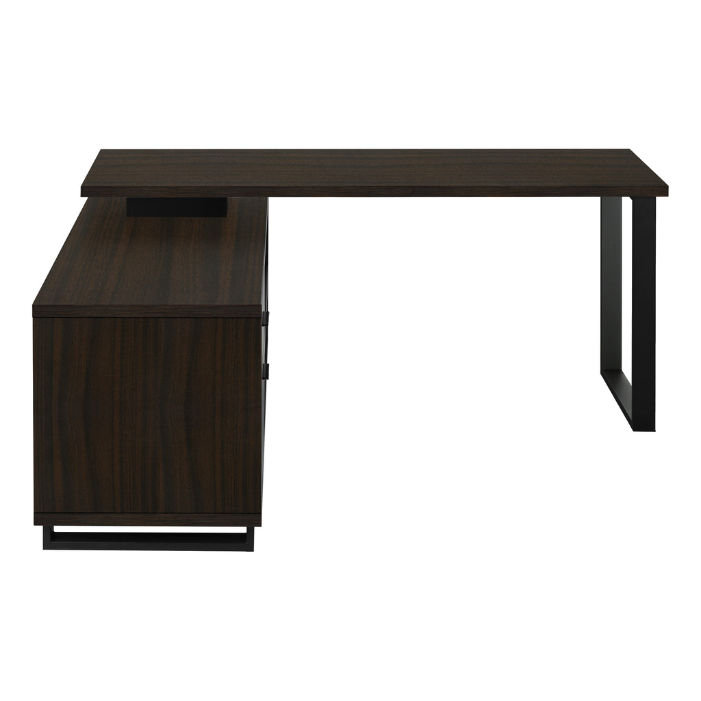COMPUTER DESK - 72""L ESPRESSO / BLACK EXECUTIVE CORNER