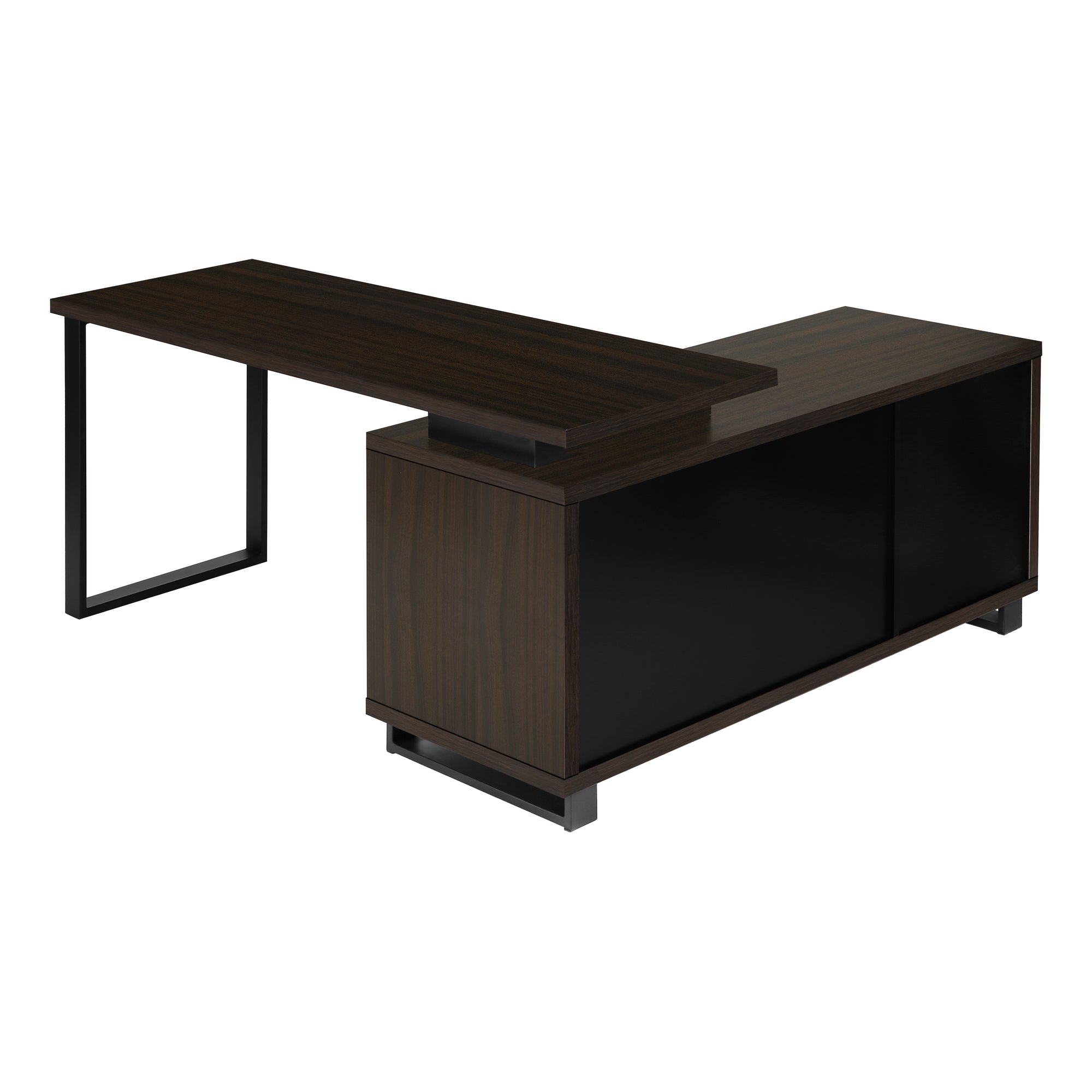 COMPUTER DESK - 72""L ESPRESSO / BLACK EXECUTIVE CORNER