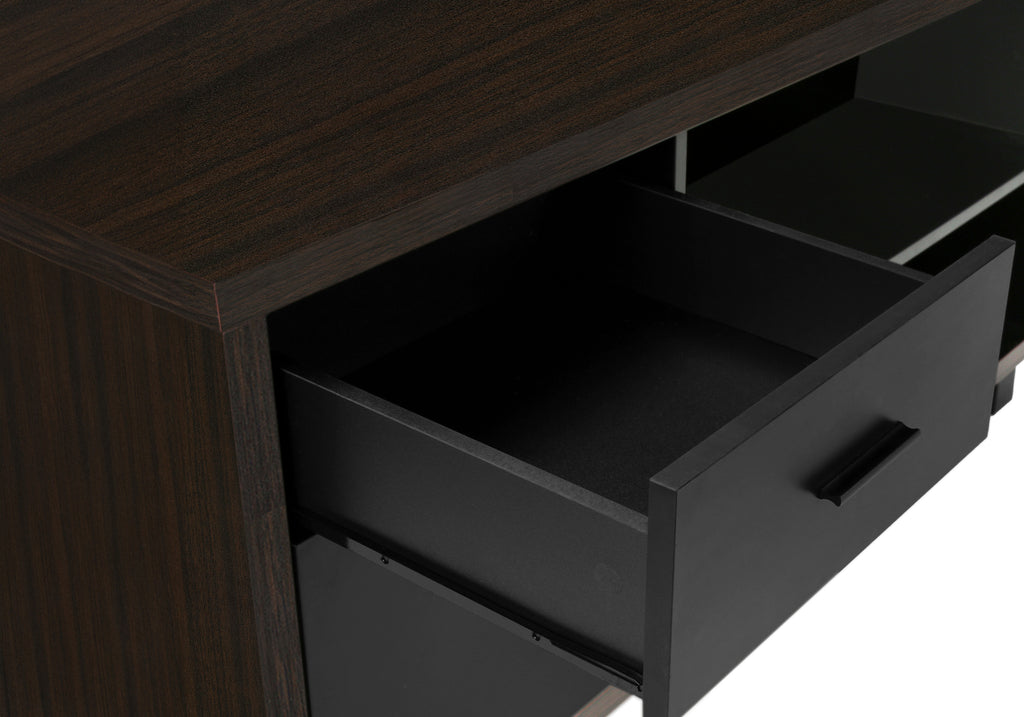 COMPUTER DESK - 72""L ESPRESSO / BLACK EXECUTIVE CORNER
