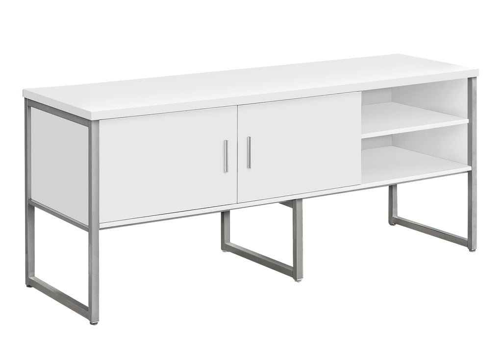 OFFICE CREDENZA - 72""L WHITE / SILVER COMMERCIAL GRADE