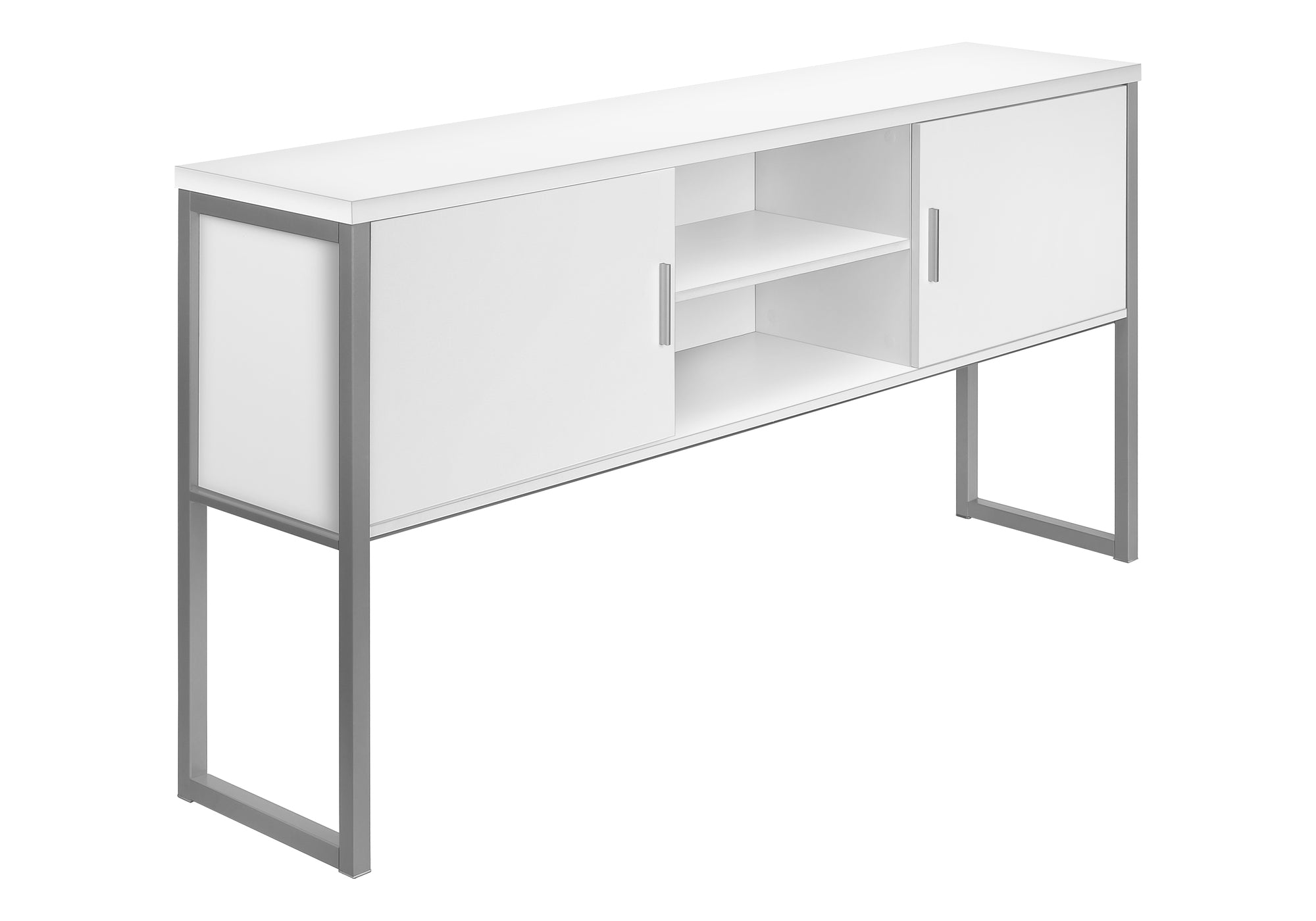 OFFICE HUTCH - 72""L WHITE / SILVER COMMERCIAL GRADE
