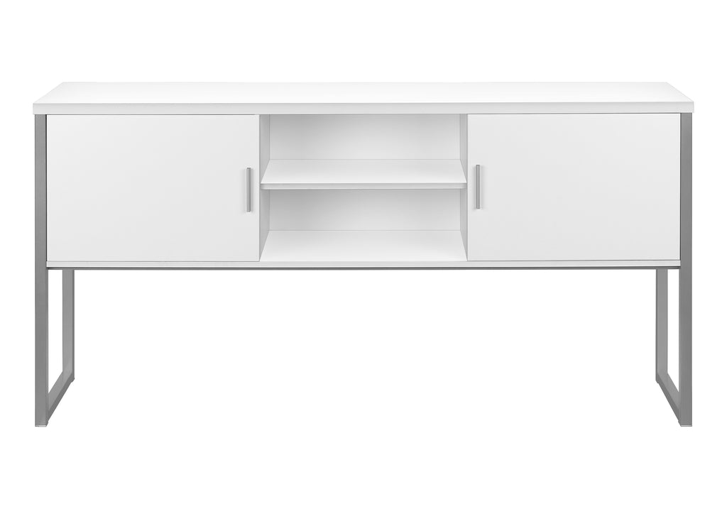 OFFICE HUTCH - 72""L WHITE / SILVER COMMERCIAL GRADE