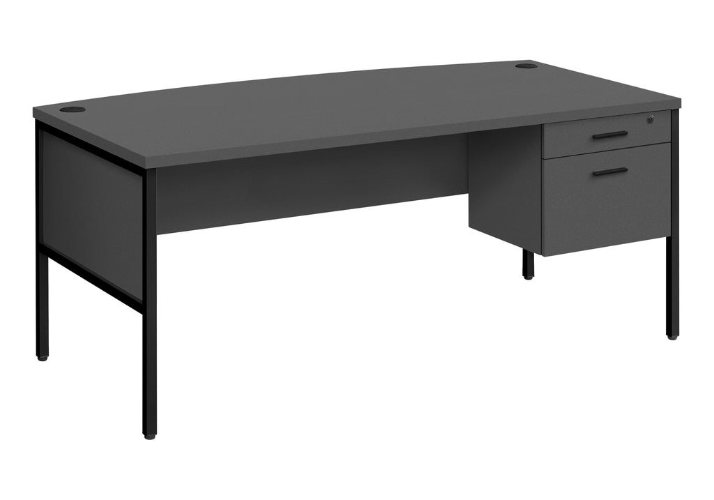 COMPUTER DESK - 72""L GREY / BLACK COMMERCIAL GRADE