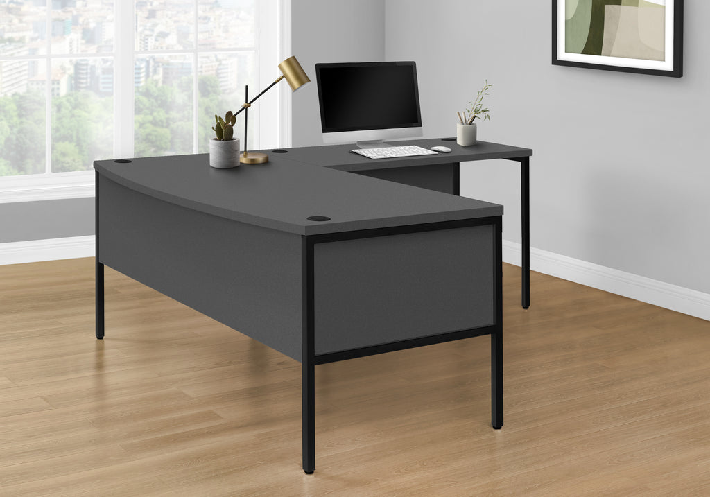COMPUTER DESK - 72""L GREY / BLACK COMMERCIAL GRADE