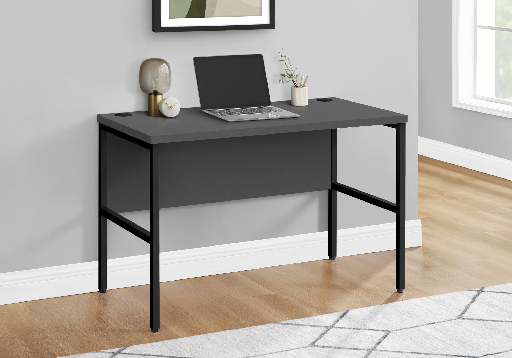 COMPUTER DESK - 48""L GREY / BLACK COMMERCIAL GRADE