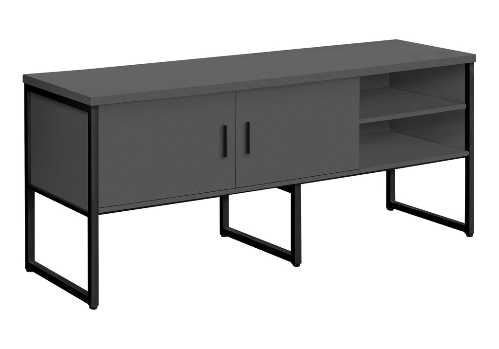 OFFICE CREDENZA - 72""L GREY / BLACK COMMERCIAL GRADE