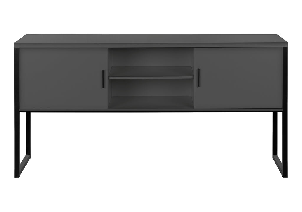 OFFICE HUTCH - 72""L GREY / BLACK COMMERCIAL GRADE