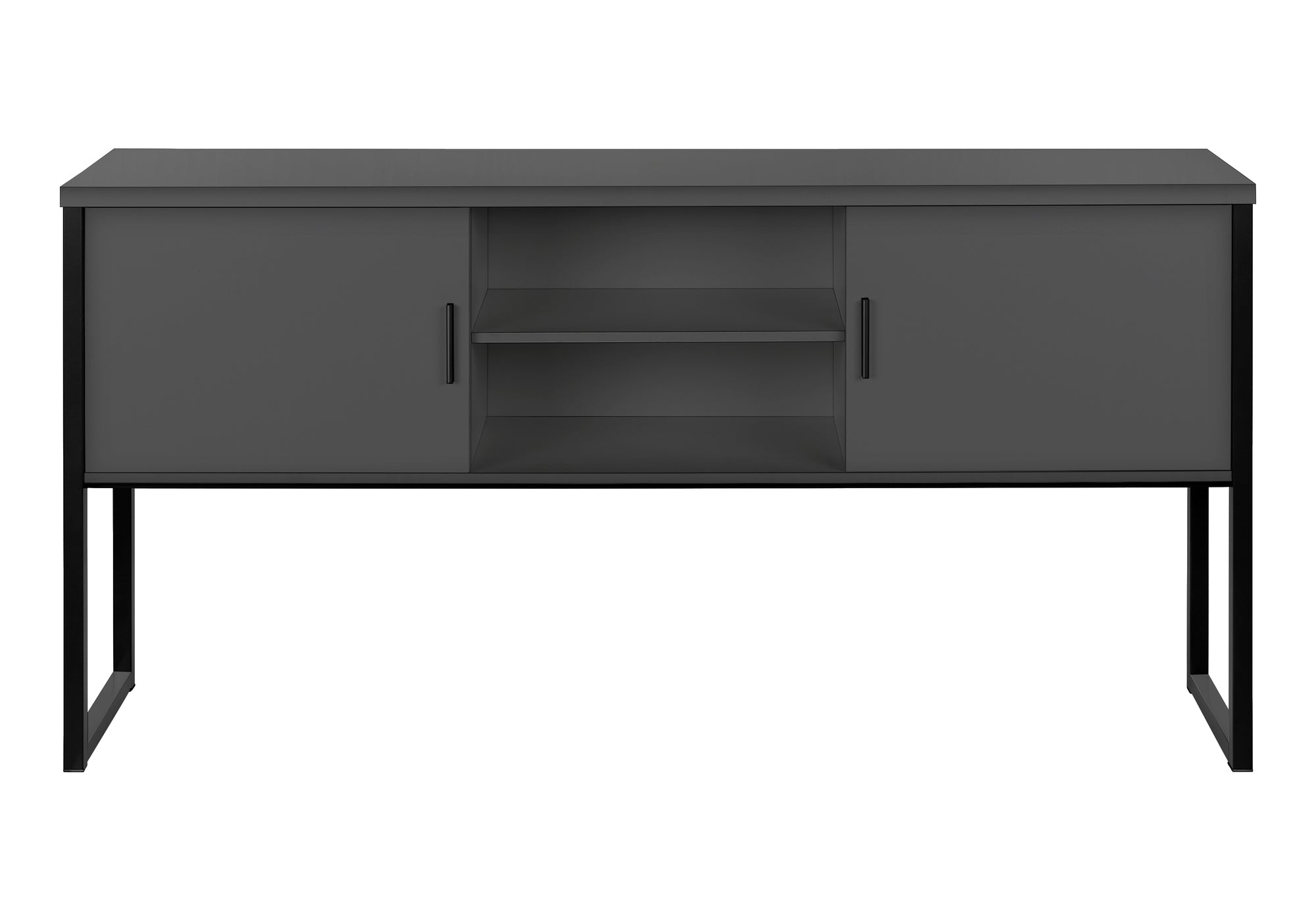 OFFICE HUTCH - 72""L GREY / BLACK COMMERCIAL GRADE