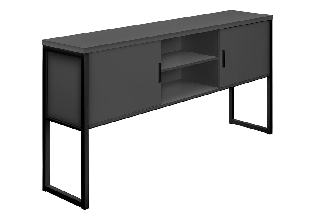 OFFICE HUTCH - 72""L GREY / BLACK COMMERCIAL GRADE