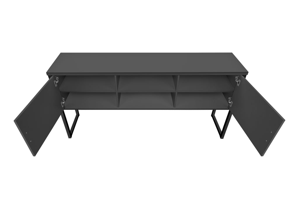 OFFICE HUTCH - 72""L GREY / BLACK COMMERCIAL GRADE