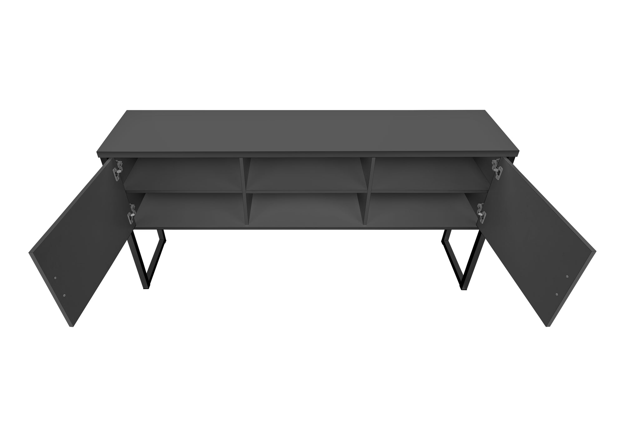 OFFICE HUTCH - 72""L GREY / BLACK COMMERCIAL GRADE