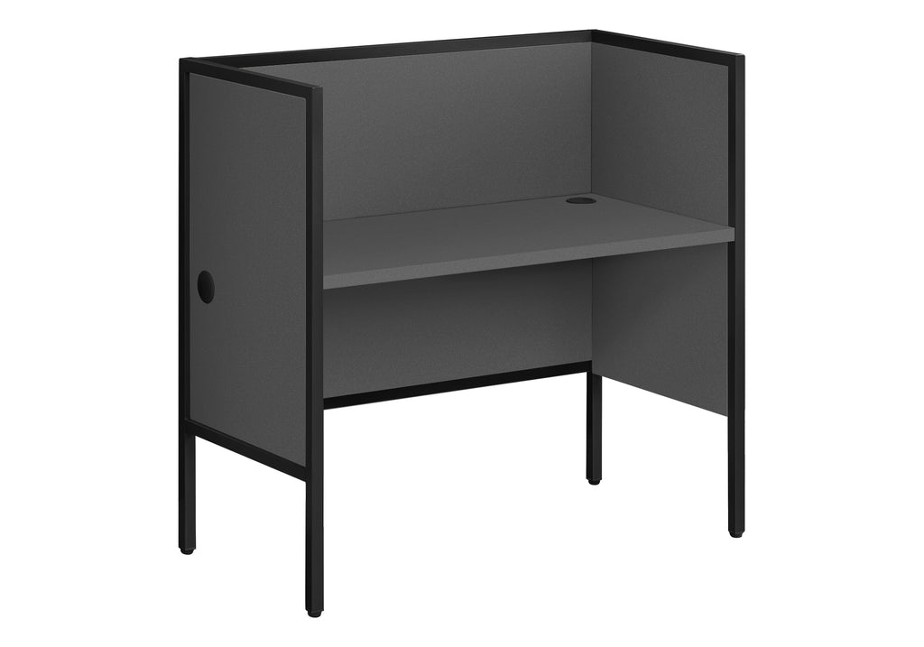 OFFICE CUBICLE - 48""L GREY/ BLACK COMMERCIAL GRADE DESK