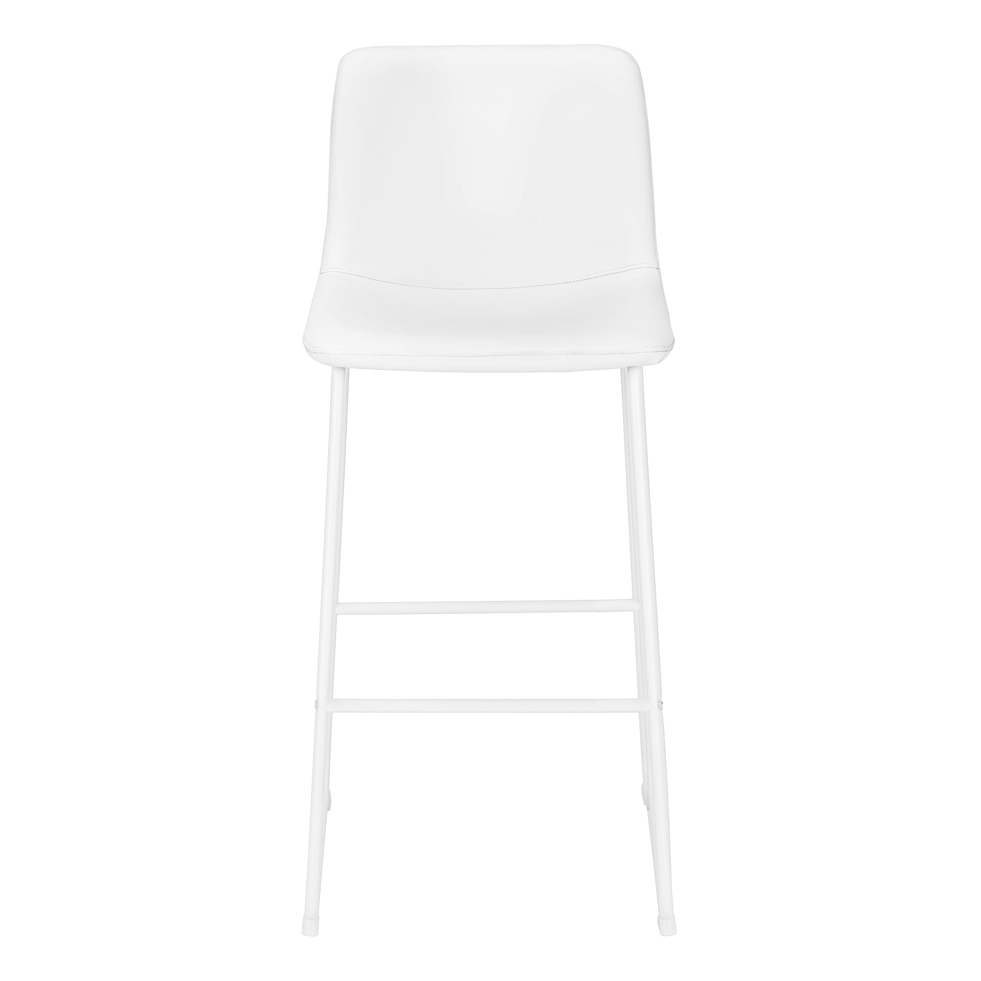 BARSTOOL - 40""H / WHITE LEATHER-LOOK / WHITE METAL