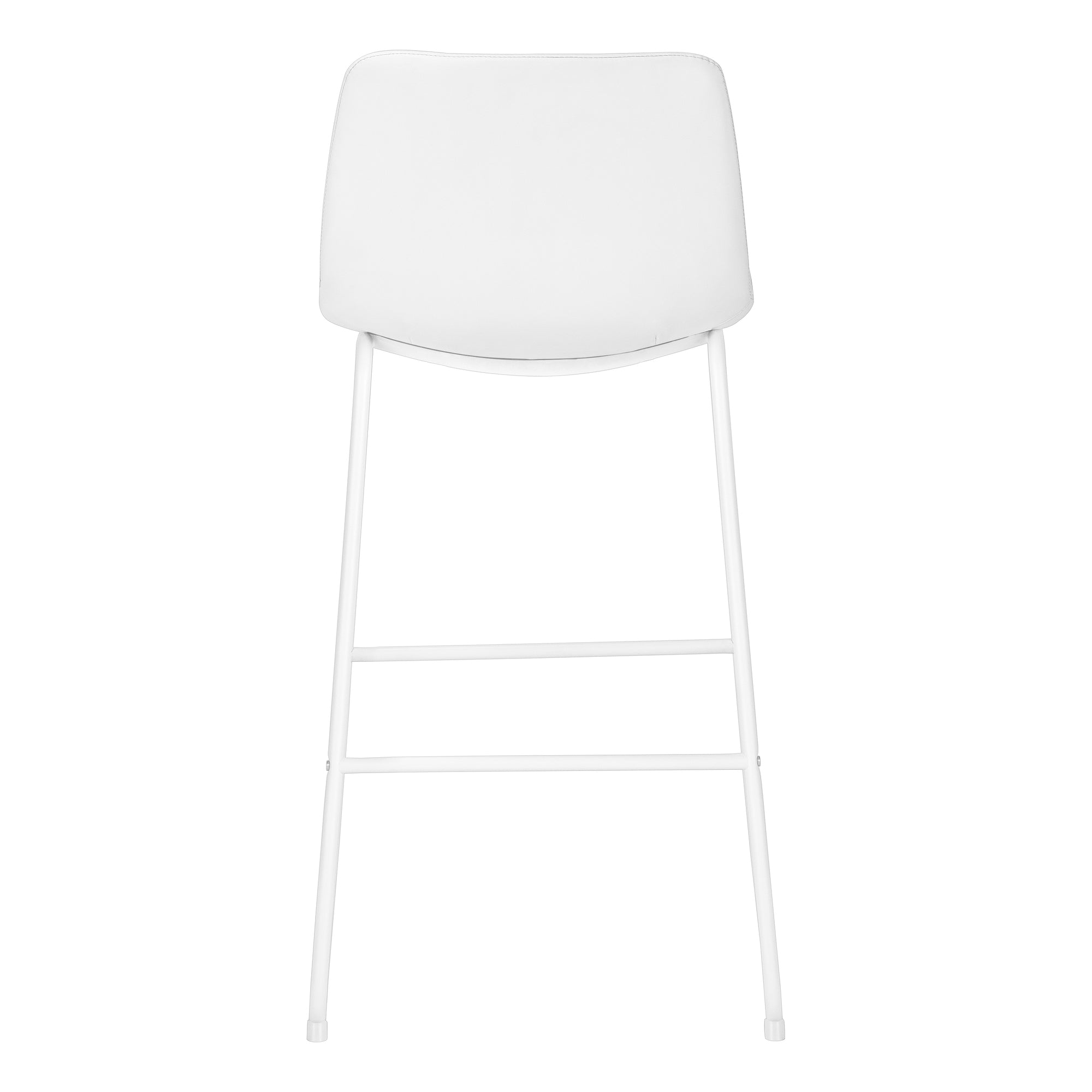BARSTOOL - 40""H / WHITE LEATHER-LOOK / WHITE METAL