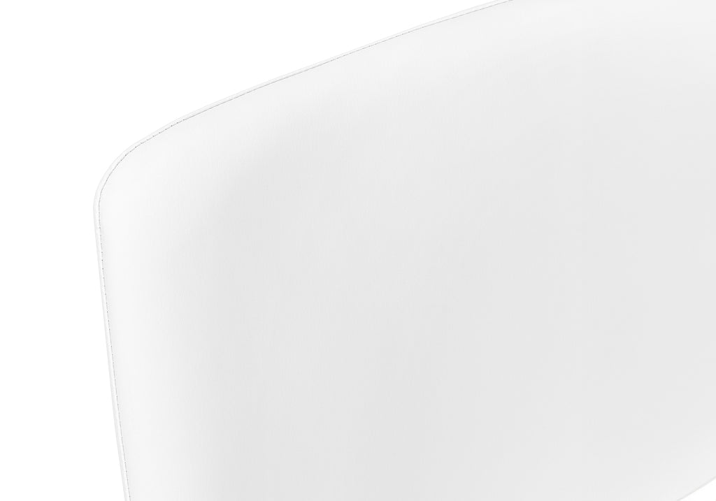 BARSTOOL - 40""H / WHITE LEATHER-LOOK / WHITE METAL