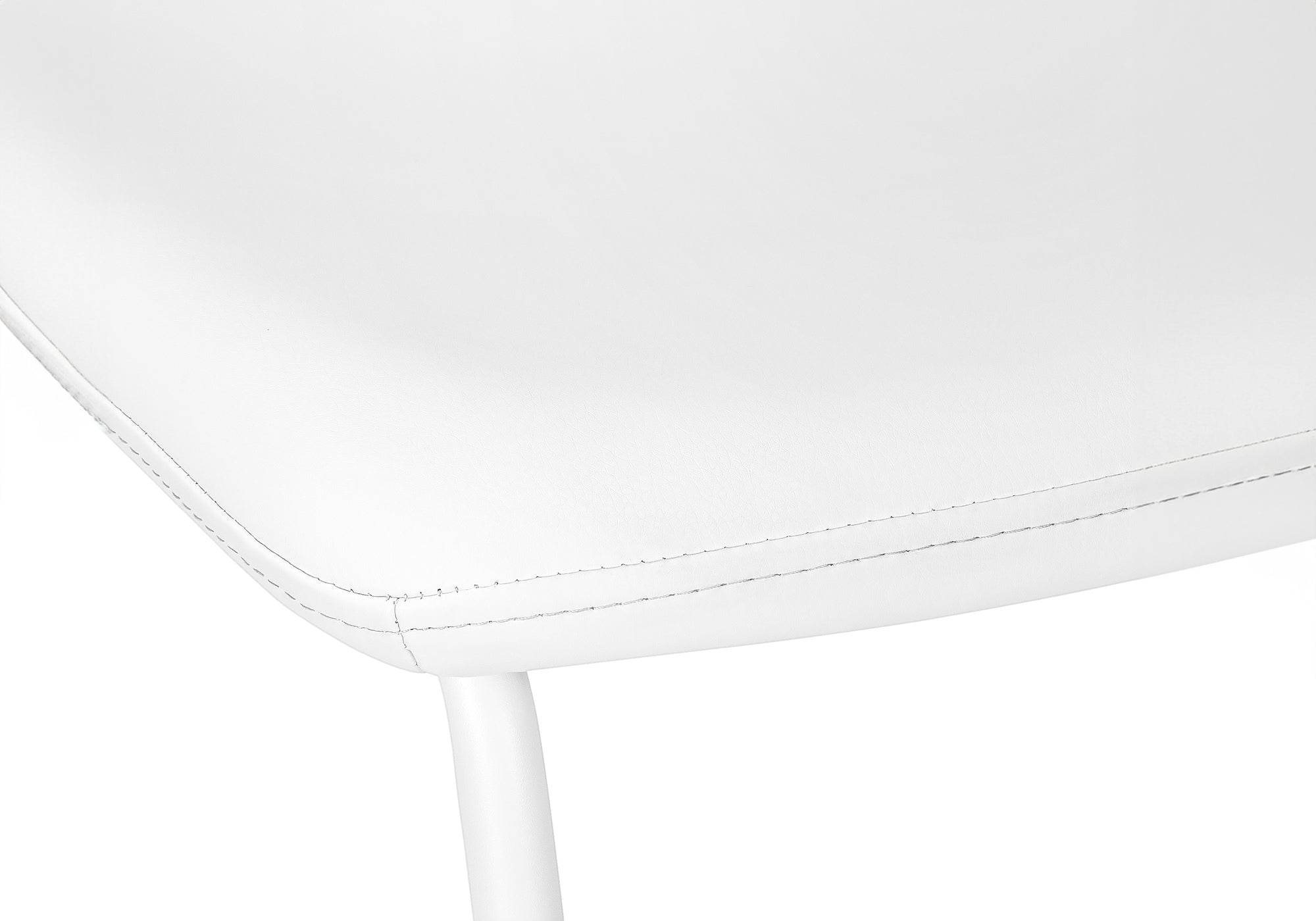 BARSTOOL - 40""H / WHITE LEATHER-LOOK / WHITE METAL