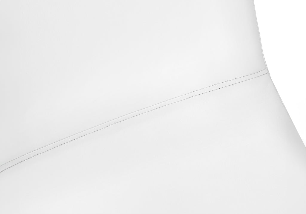 BARSTOOL - 40""H / WHITE LEATHER-LOOK / WHITE METAL