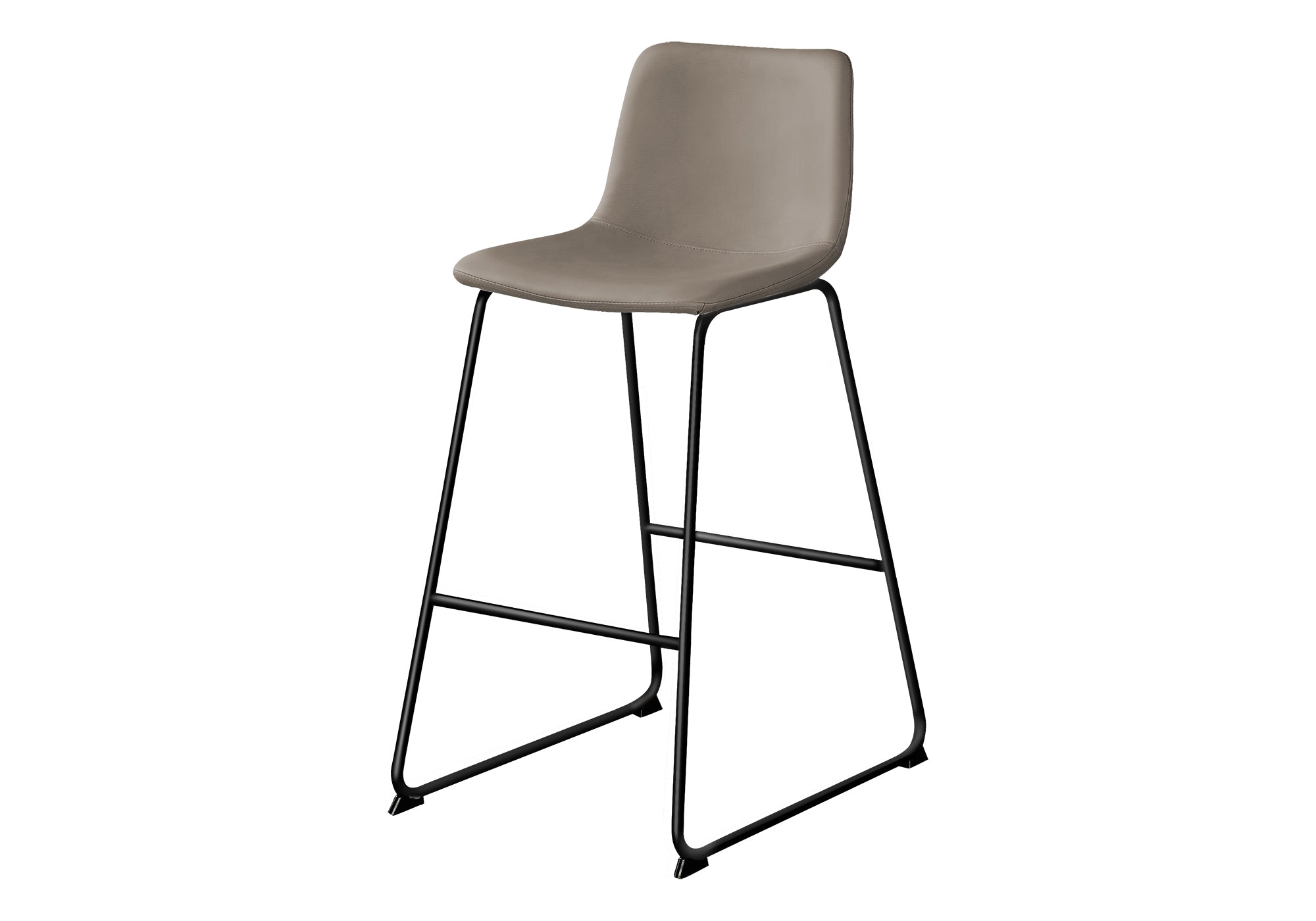 BARSTOOL - 40""H / TAUPE LEATHER-LOOK / BLACK METAL