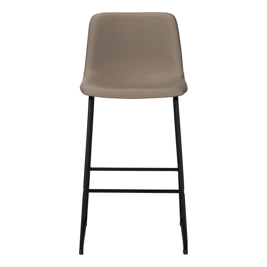BARSTOOL - 40""H / TAUPE LEATHER-LOOK / BLACK METAL