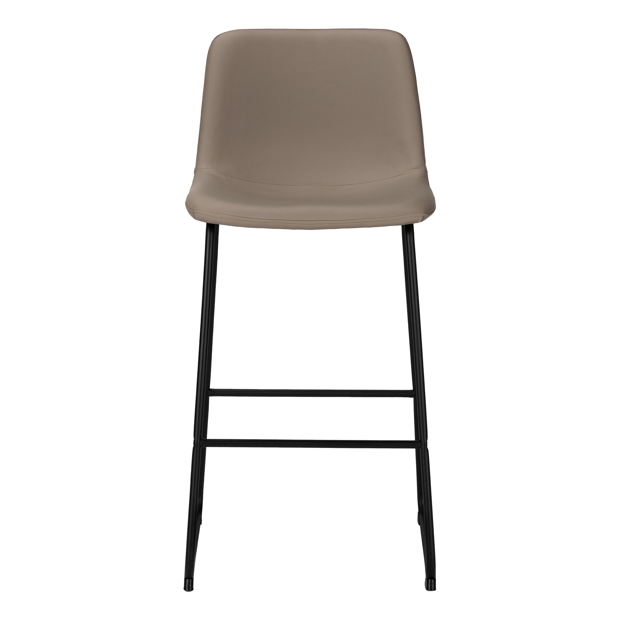 BARSTOOL - 40""H / TAUPE LEATHER-LOOK / BLACK METAL