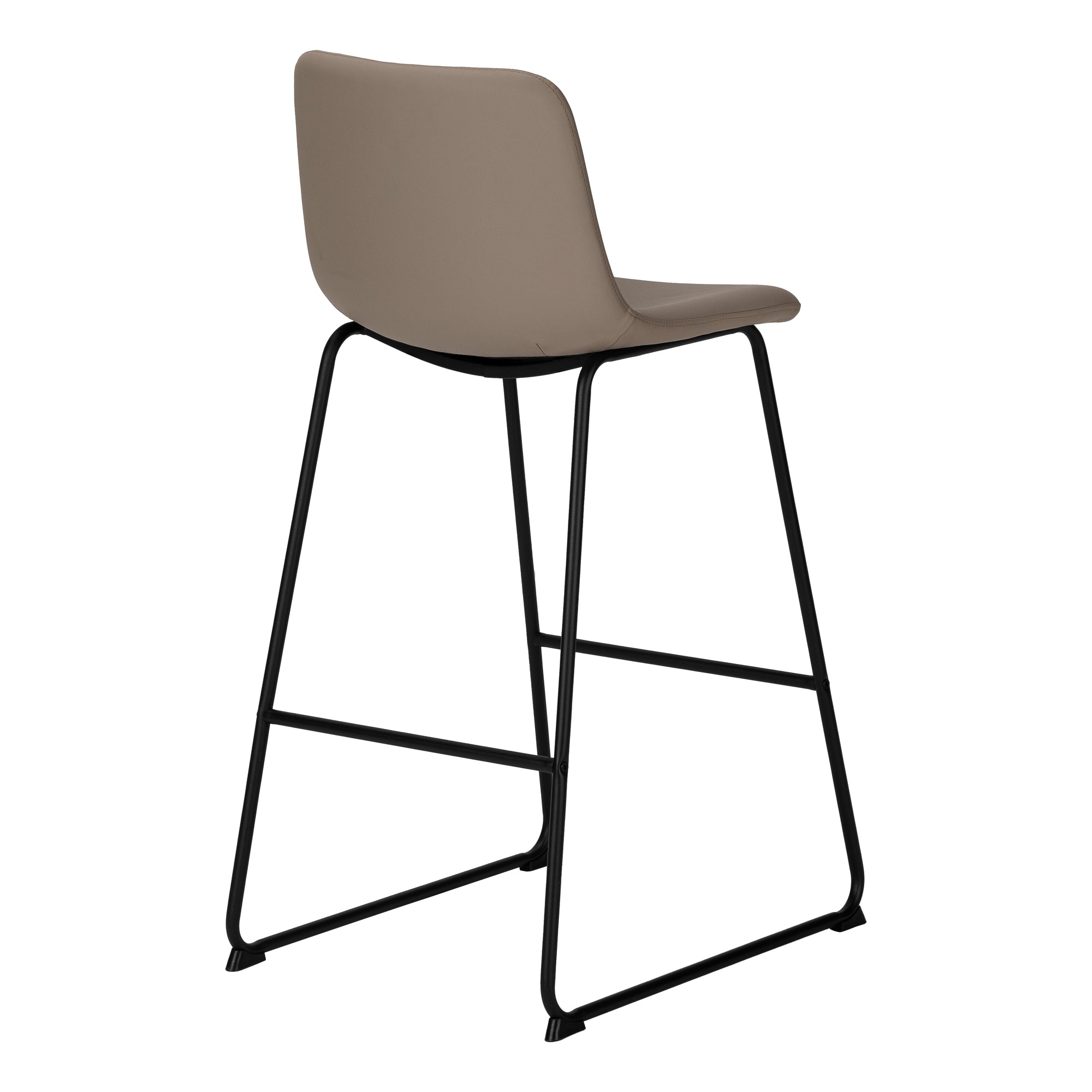 BARSTOOL - 40""H / TAUPE LEATHER-LOOK / BLACK METAL