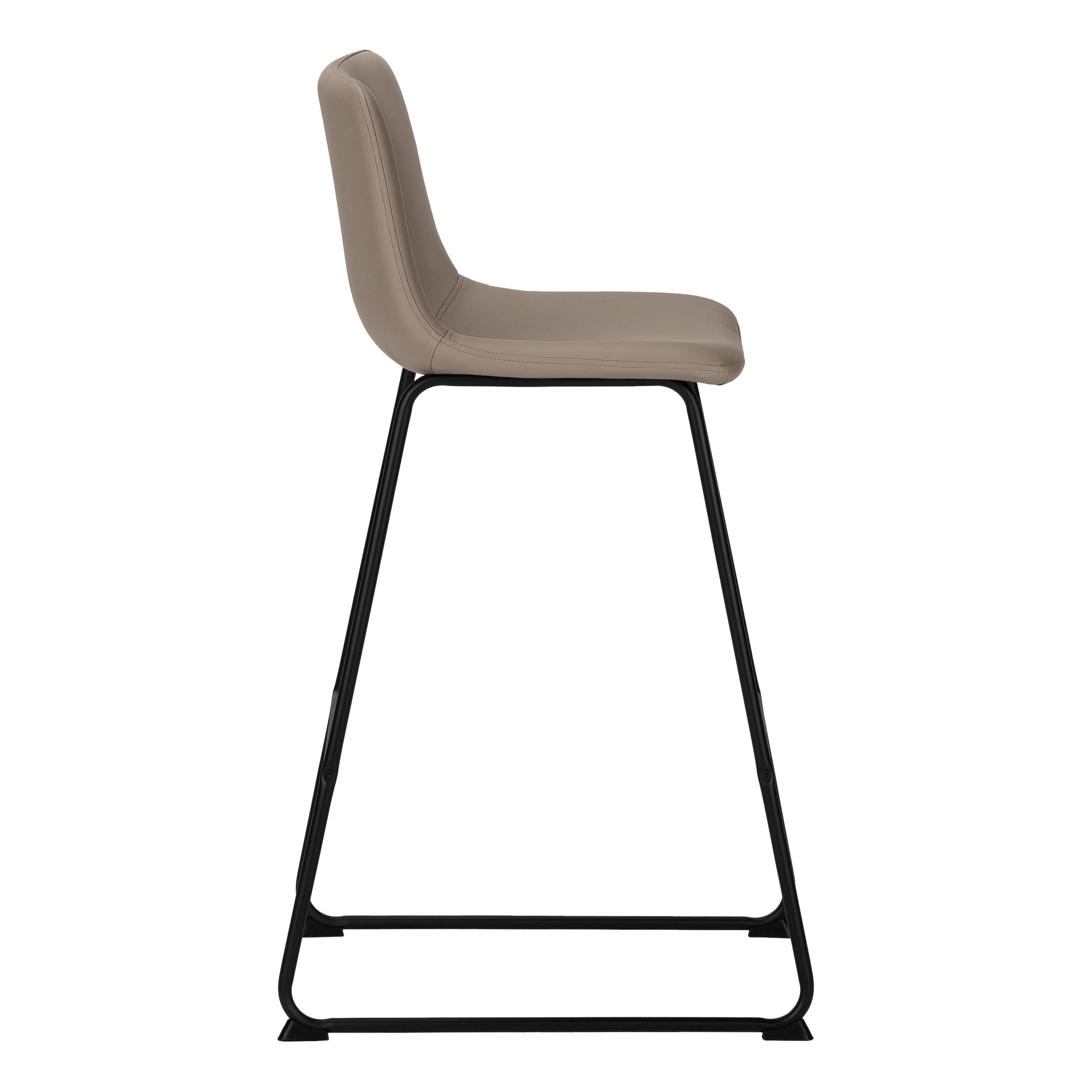 BARSTOOL - 40""H / TAUPE LEATHER-LOOK / BLACK METAL