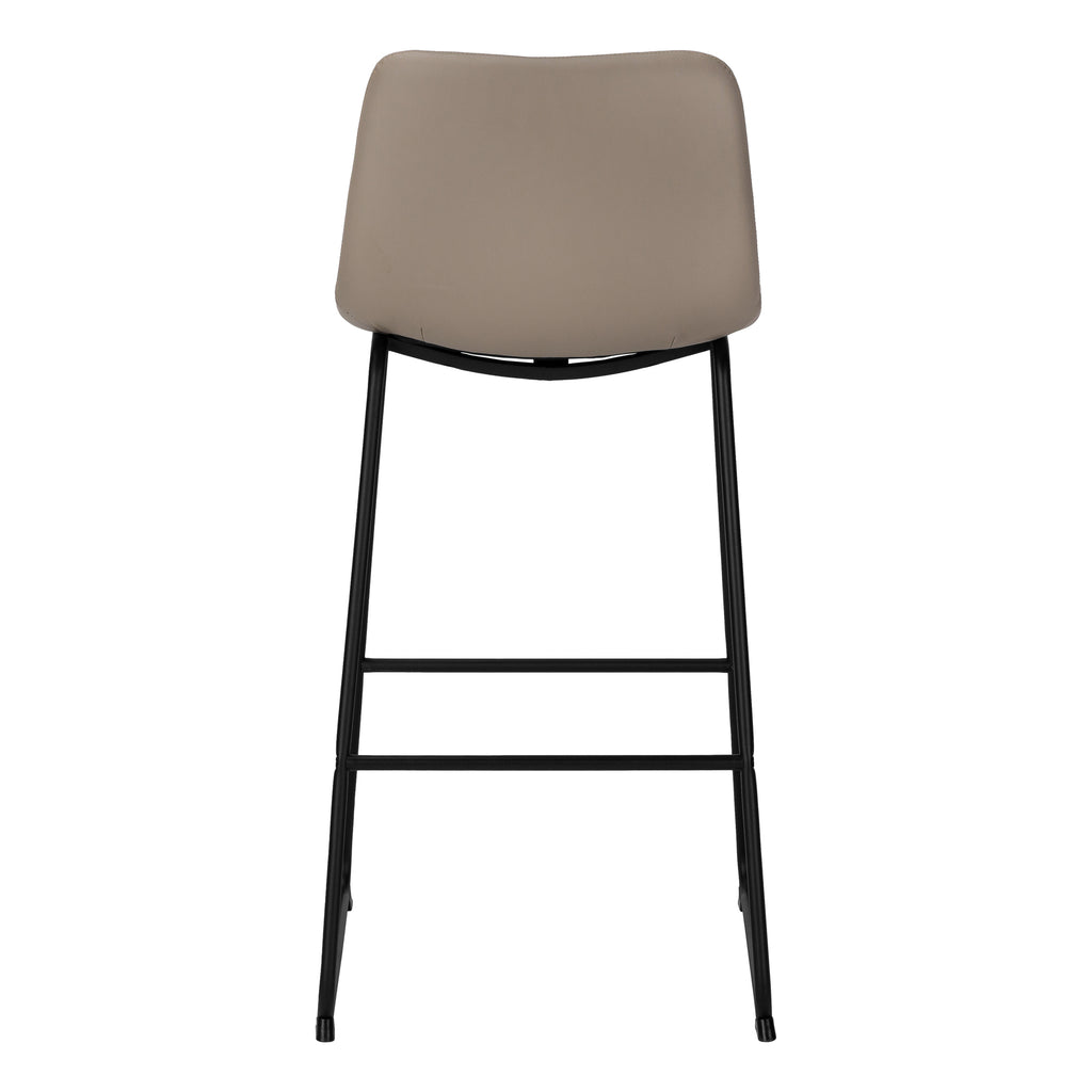 BARSTOOL - 40""H / TAUPE LEATHER-LOOK / BLACK METAL