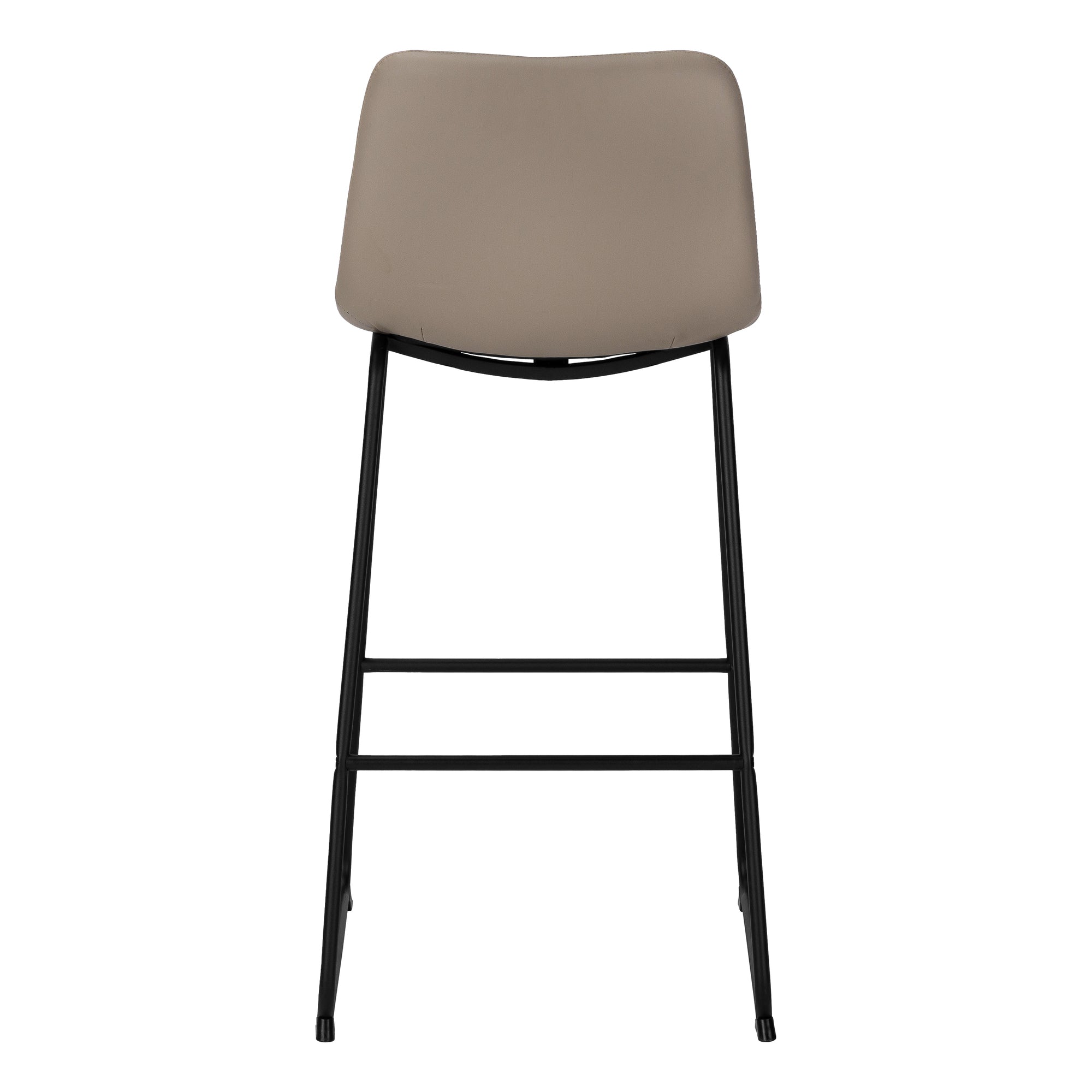 BARSTOOL - 40""H / TAUPE LEATHER-LOOK / BLACK METAL