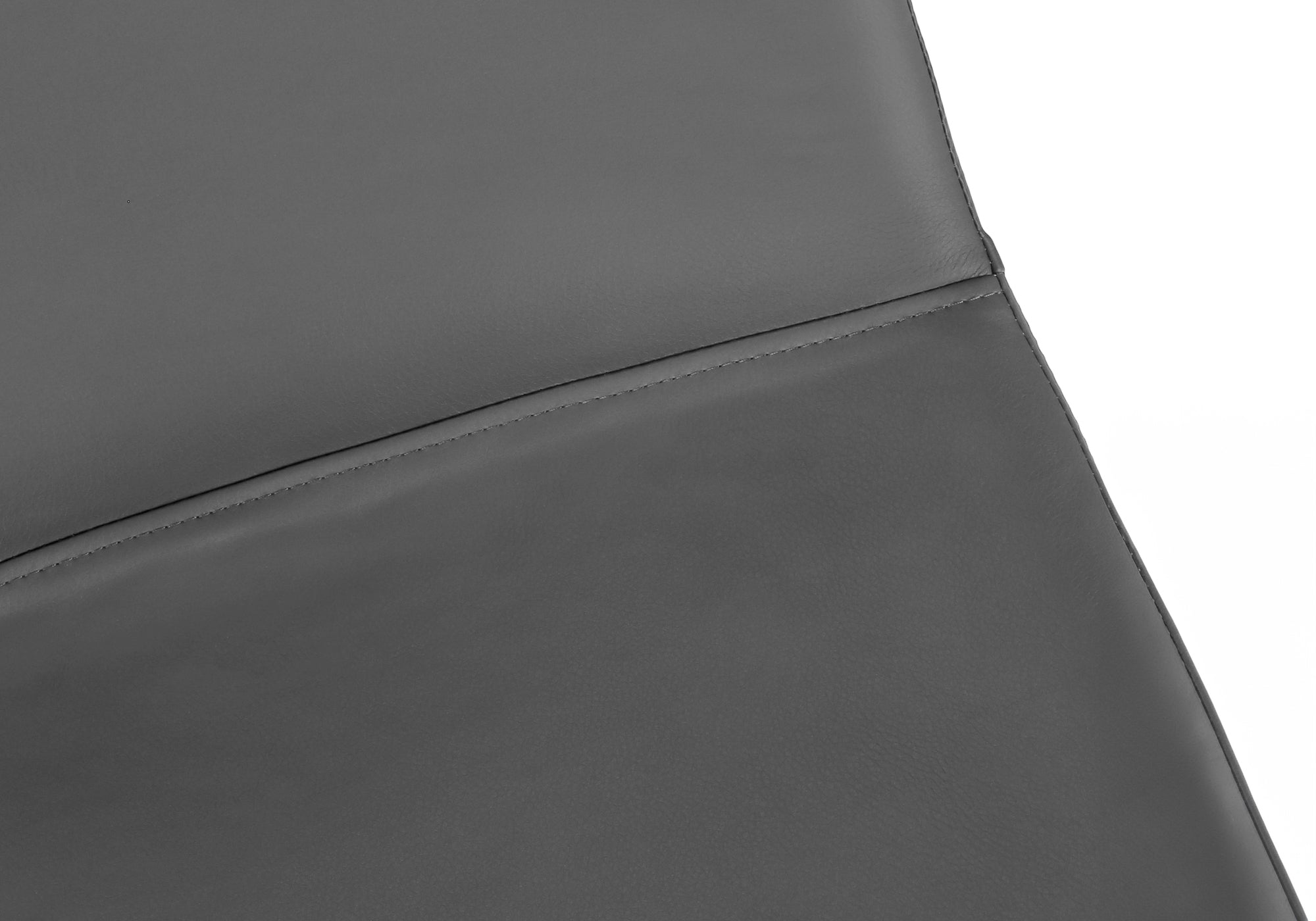 BARSTOOL - 40""H / GREY LEATHER-LOOK / BLACK METAL