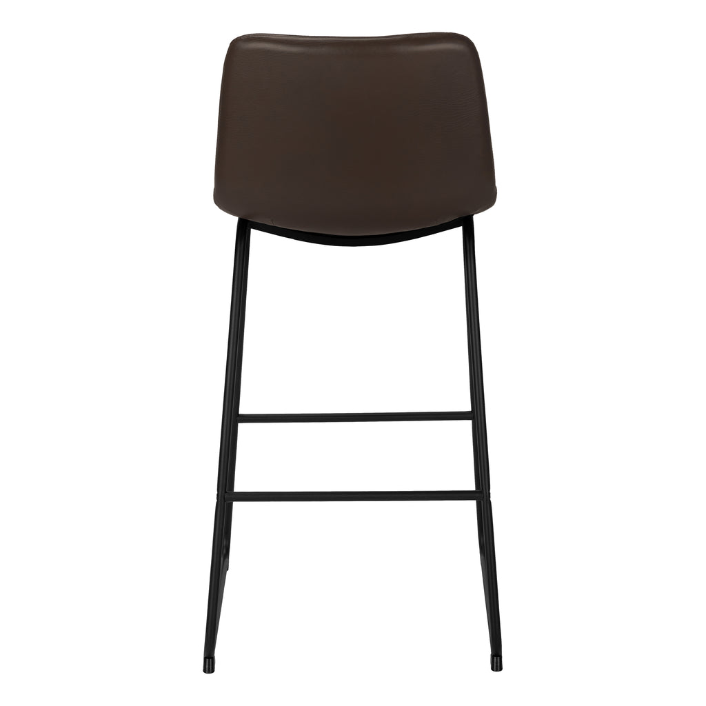 BARSTOOL - 40""H / BROWN LEATHER-LOOK / BLACK METAL