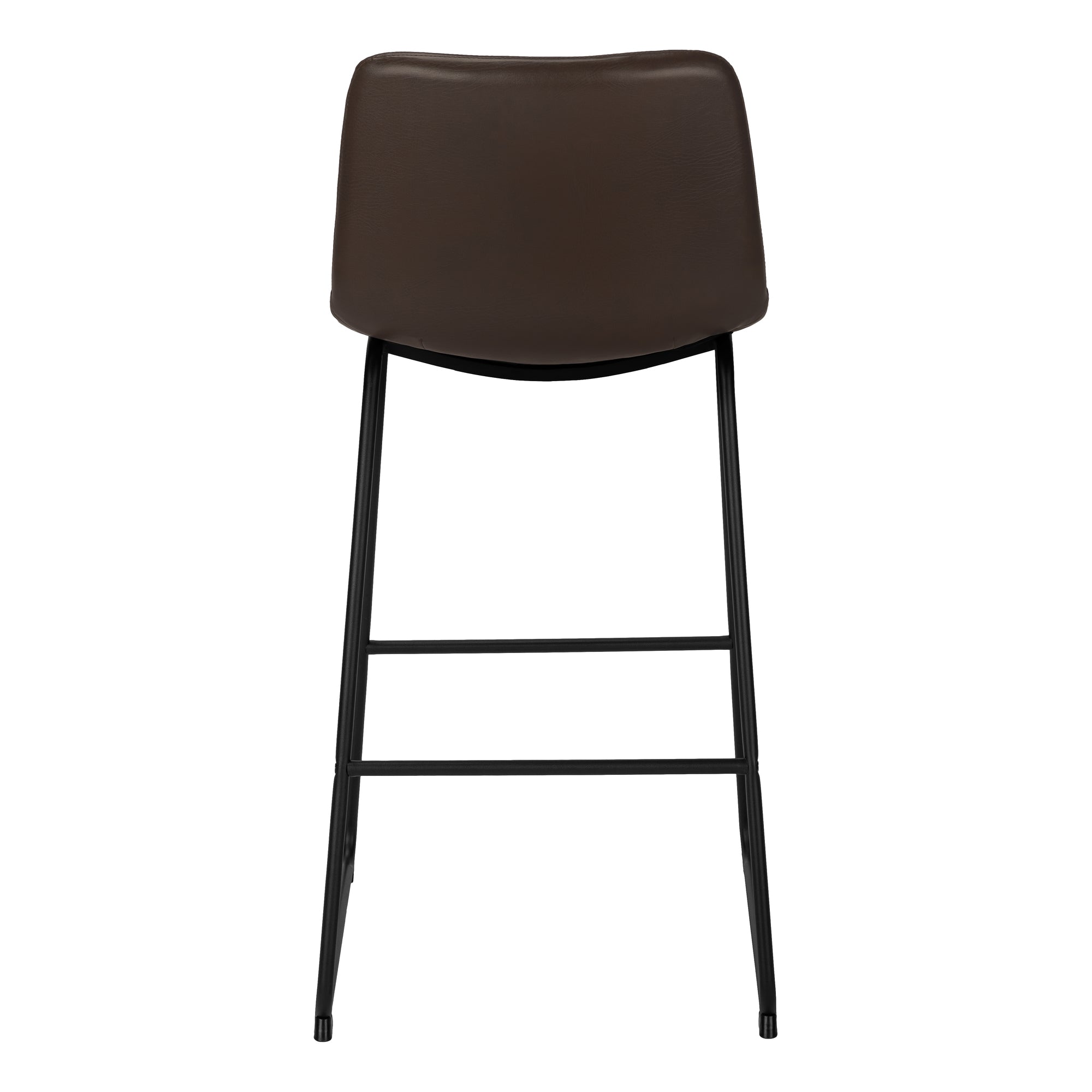 BARSTOOL - 40""H / BROWN LEATHER-LOOK / BLACK METAL