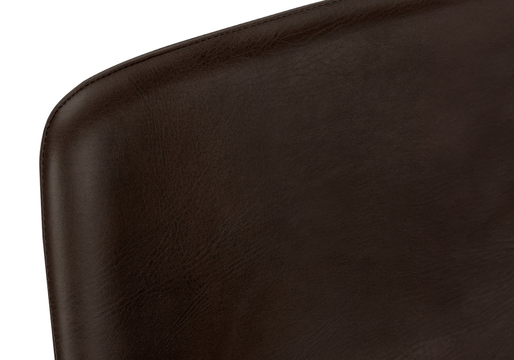 BARSTOOL - 40""H / BROWN LEATHER-LOOK / BLACK METAL