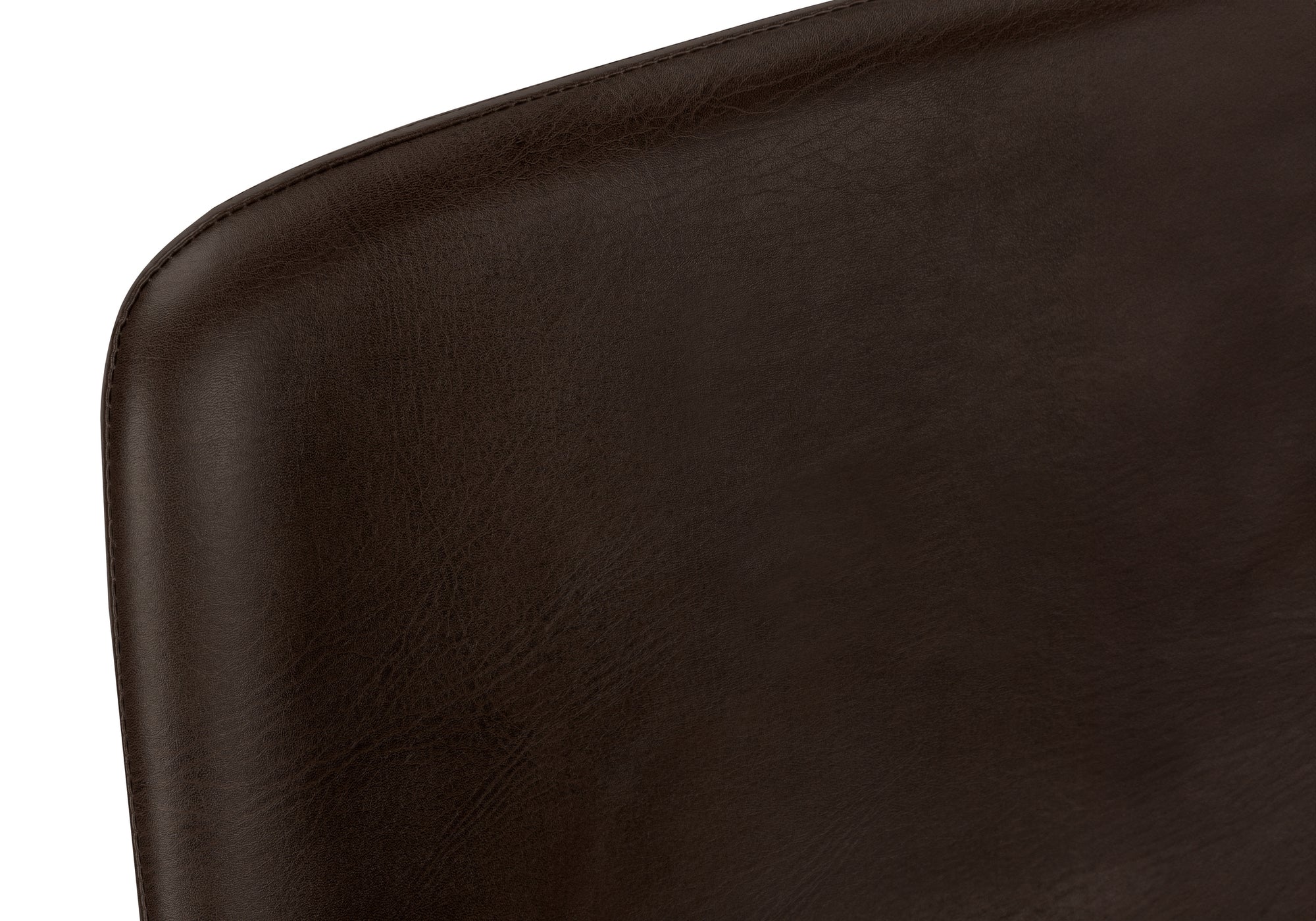 BARSTOOL - 40""H / BROWN LEATHER-LOOK / BLACK METAL