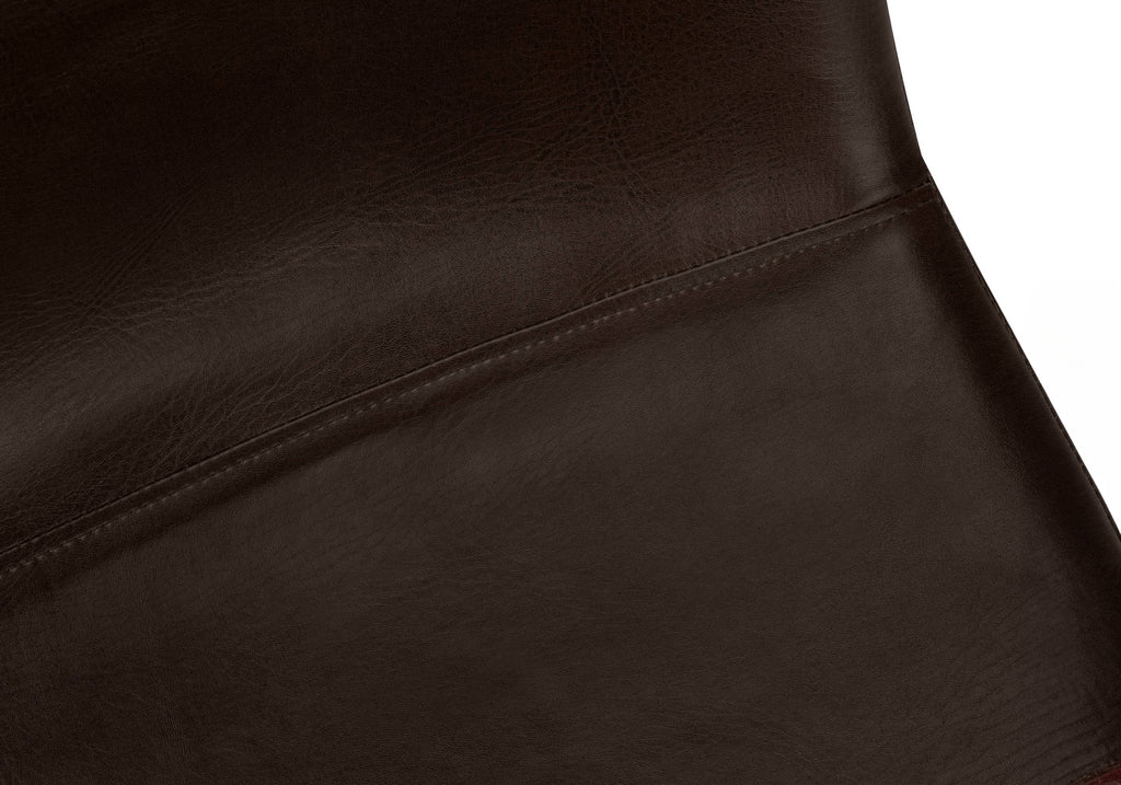 BARSTOOL - 40""H / BROWN LEATHER-LOOK / BLACK METAL