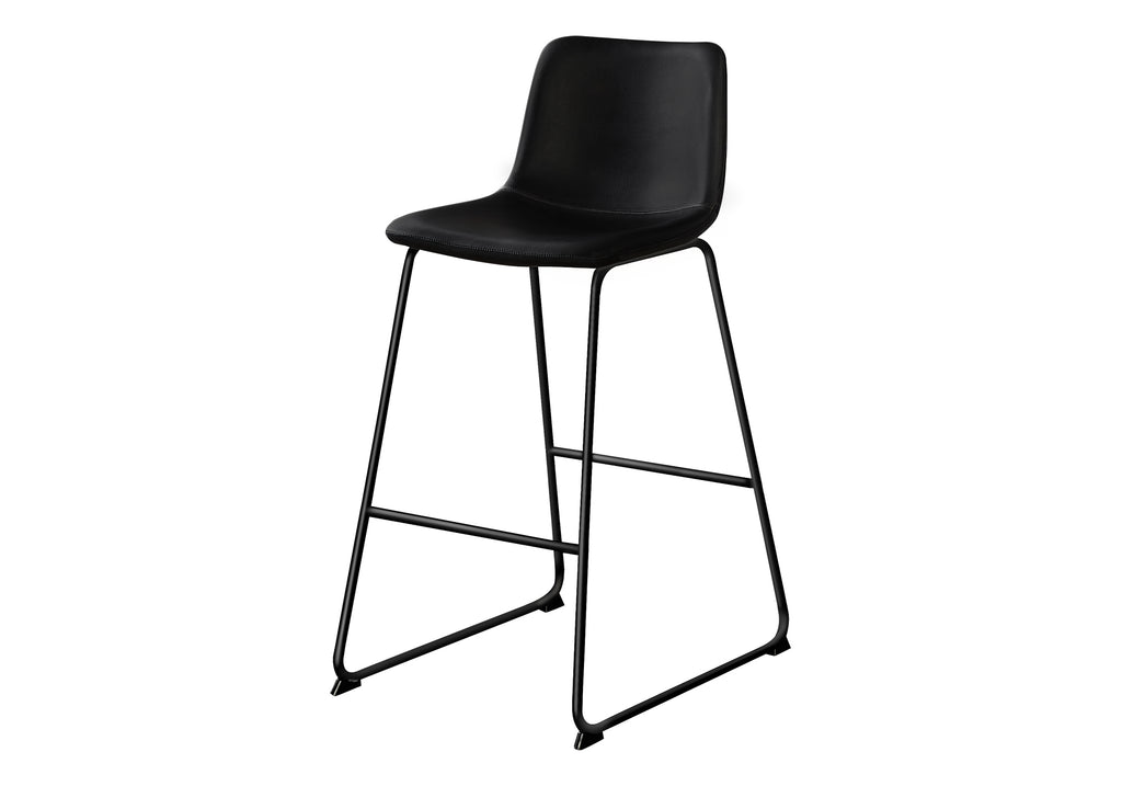 BARSTOOL - 40""H / BLACK LEATHER-LOOK / BLACK METAL