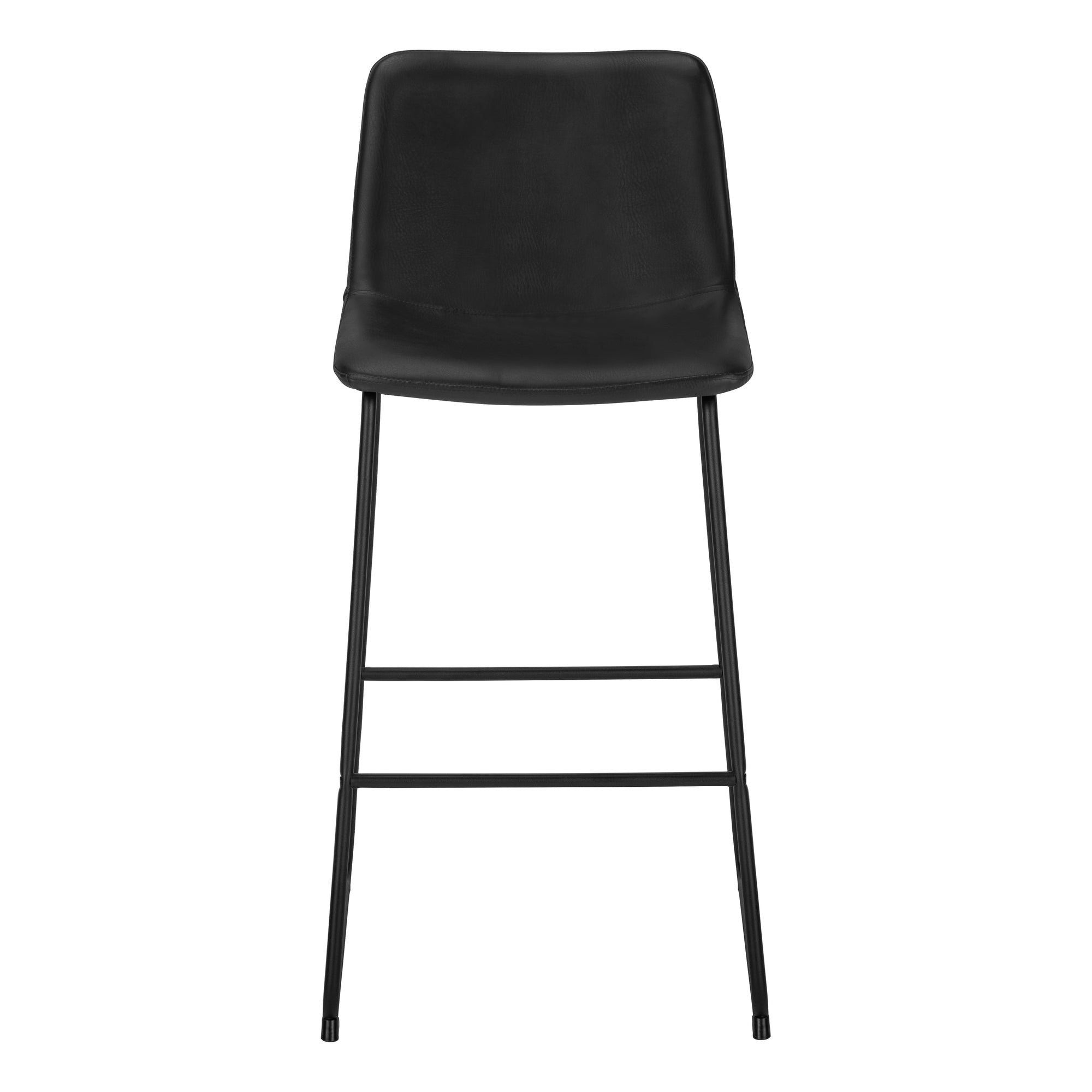 BARSTOOL - 40""H / BLACK LEATHER-LOOK / BLACK METAL