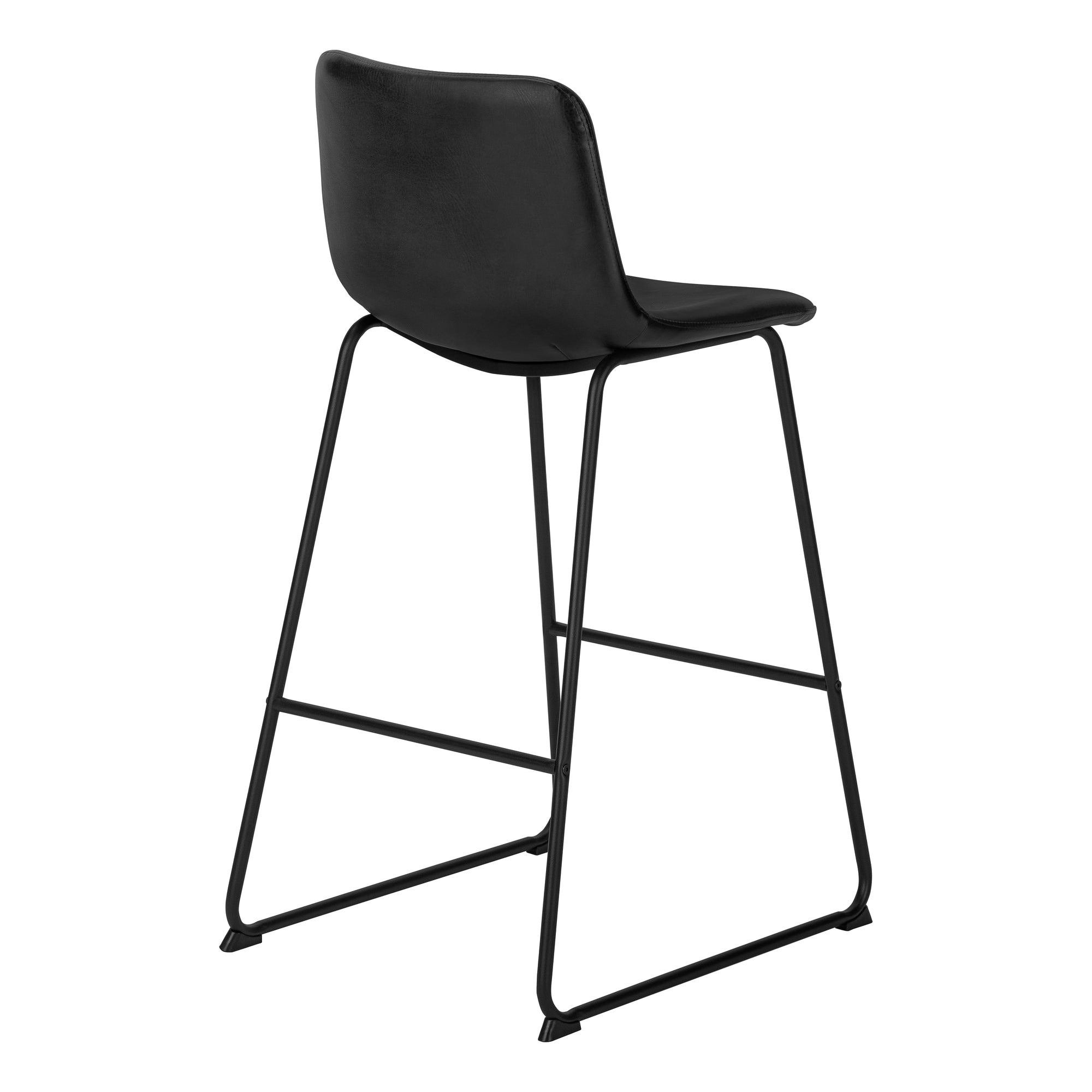 BARSTOOL - 40""H / BLACK LEATHER-LOOK / BLACK METAL
