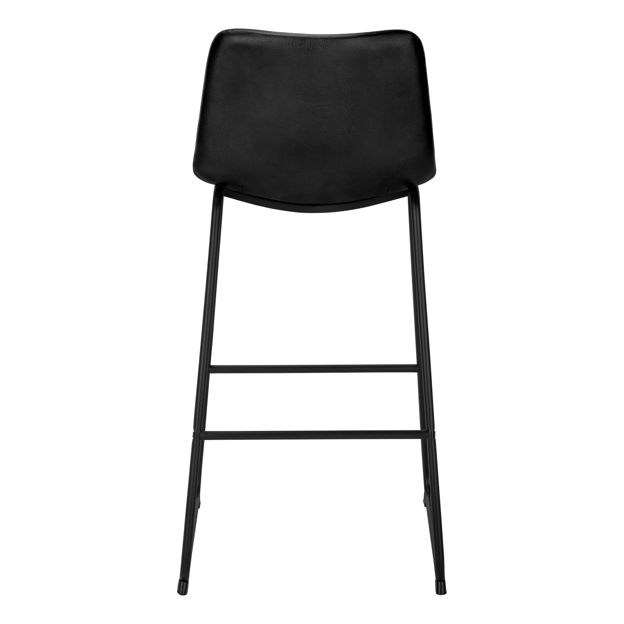 BARSTOOL - 40""H / BLACK LEATHER-LOOK / BLACK METAL