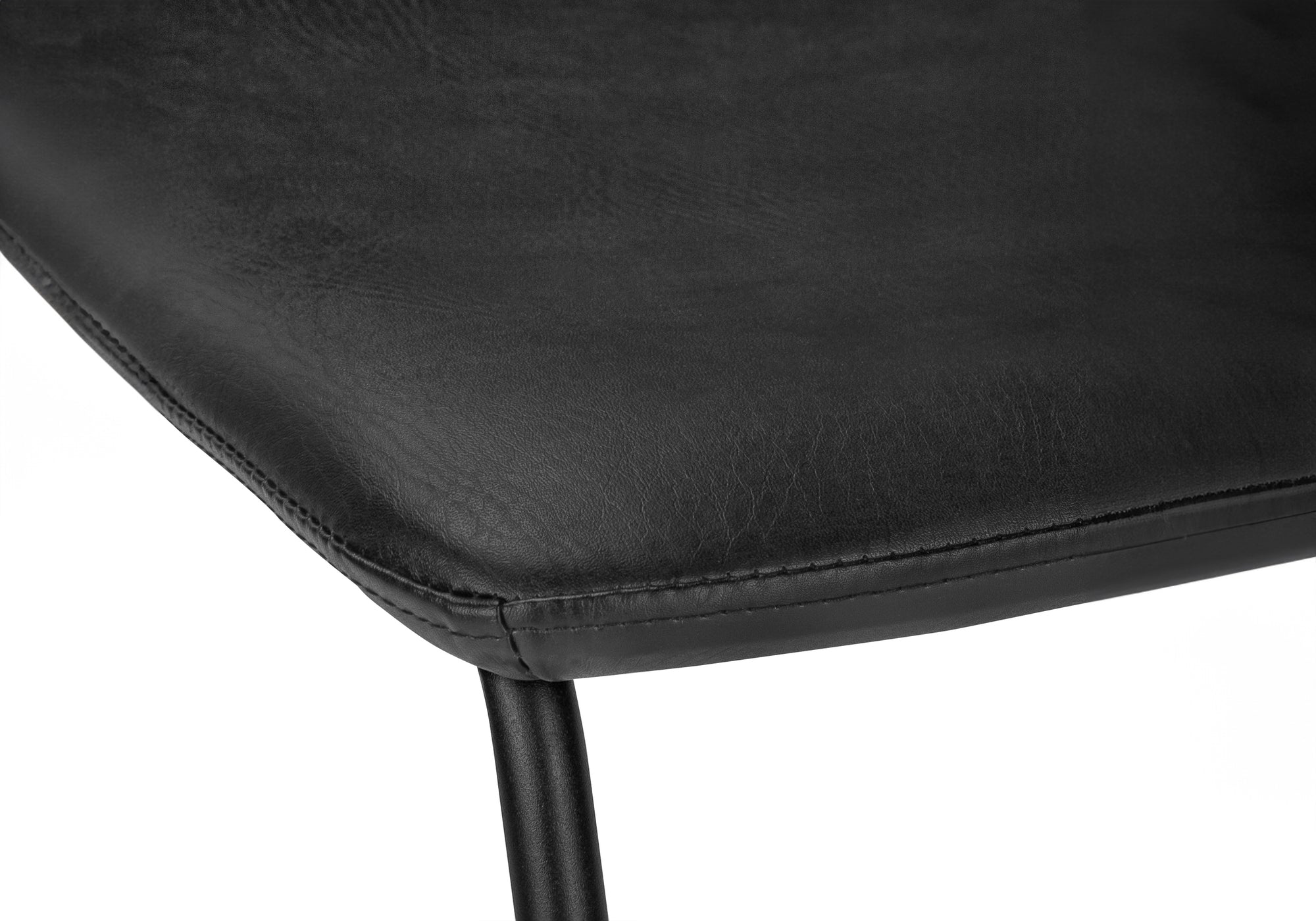 BARSTOOL - 40""H / BLACK LEATHER-LOOK / BLACK METAL