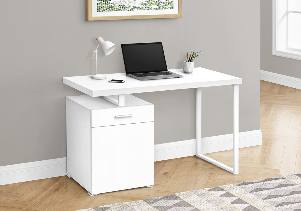 COMPUTER DESK - 48""L / WHITE LEFT OR RIGHT FACING