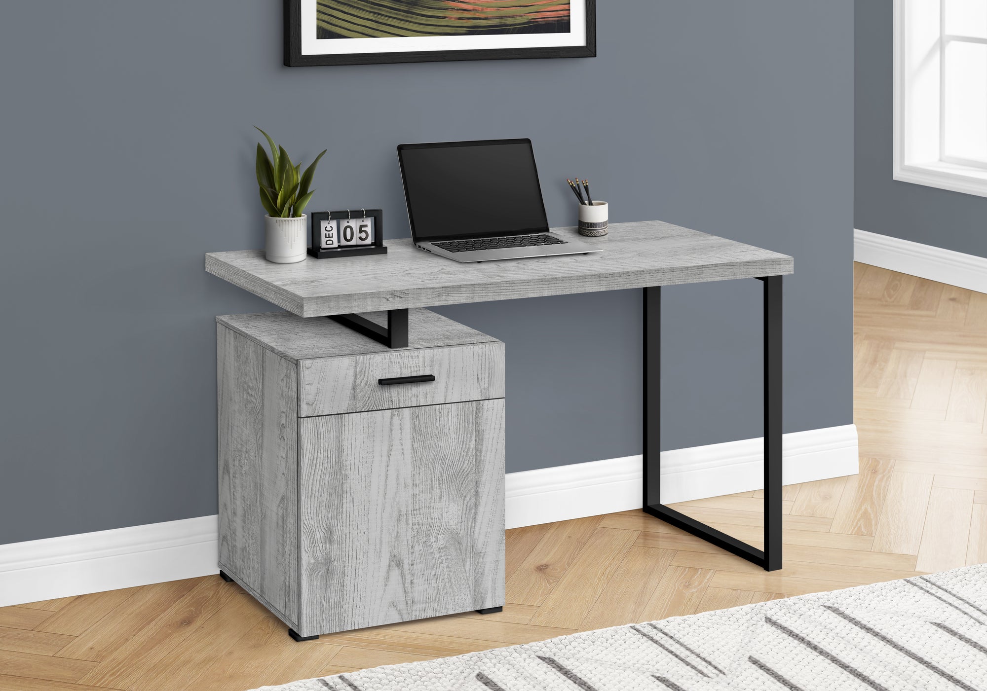 COMPUTER DESK - 48""L / GREY LEFT OR RIGHT FACING