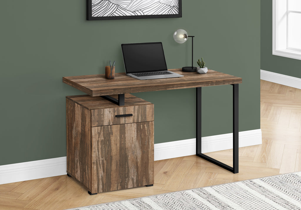 COMPUTER DESK - 48""L / BROWN RECLAIMED LEFT/ RIGHT FACING