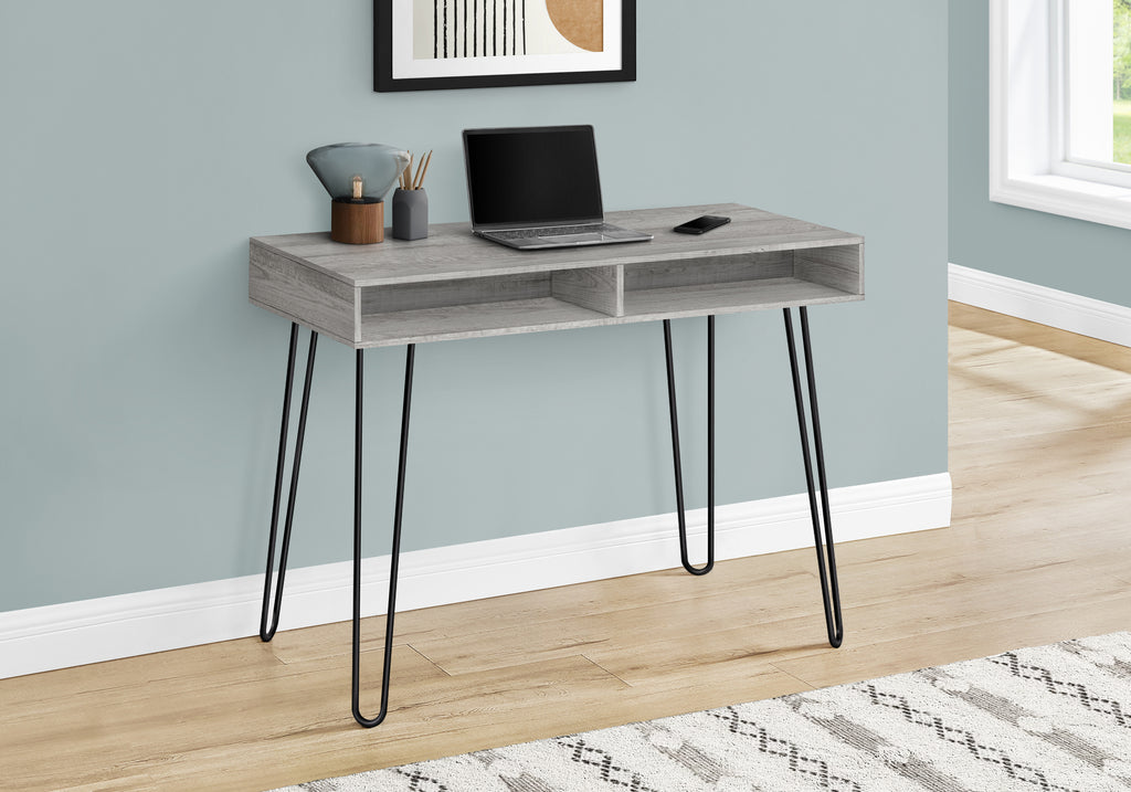 COMPUTER DESK - 40""L / GREY / BLACK METAL
